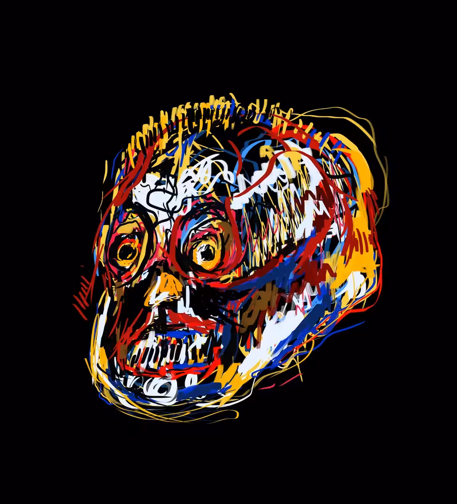 Studies of Basquiat / skull 1