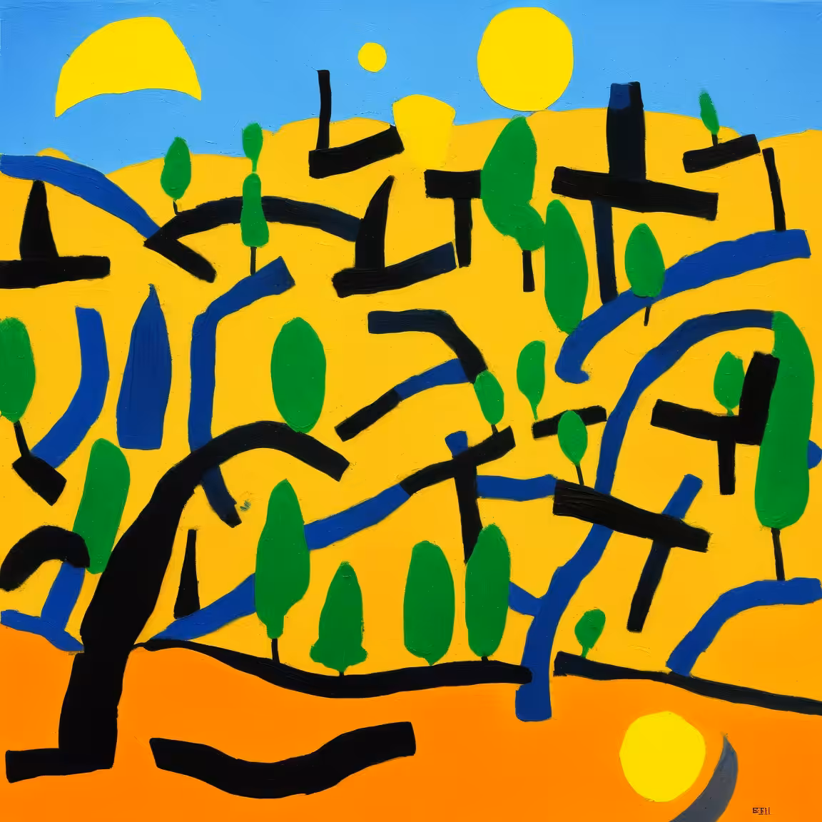 Elemental effortless study of semi-abstract natural landscapes #14