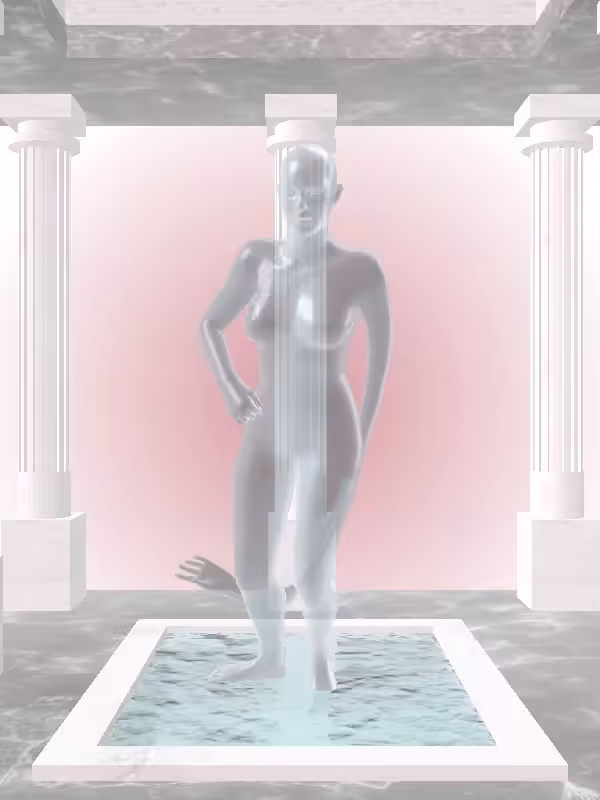 HeavenComputer: The Fading Injured Shimmery Blue Woman #1449