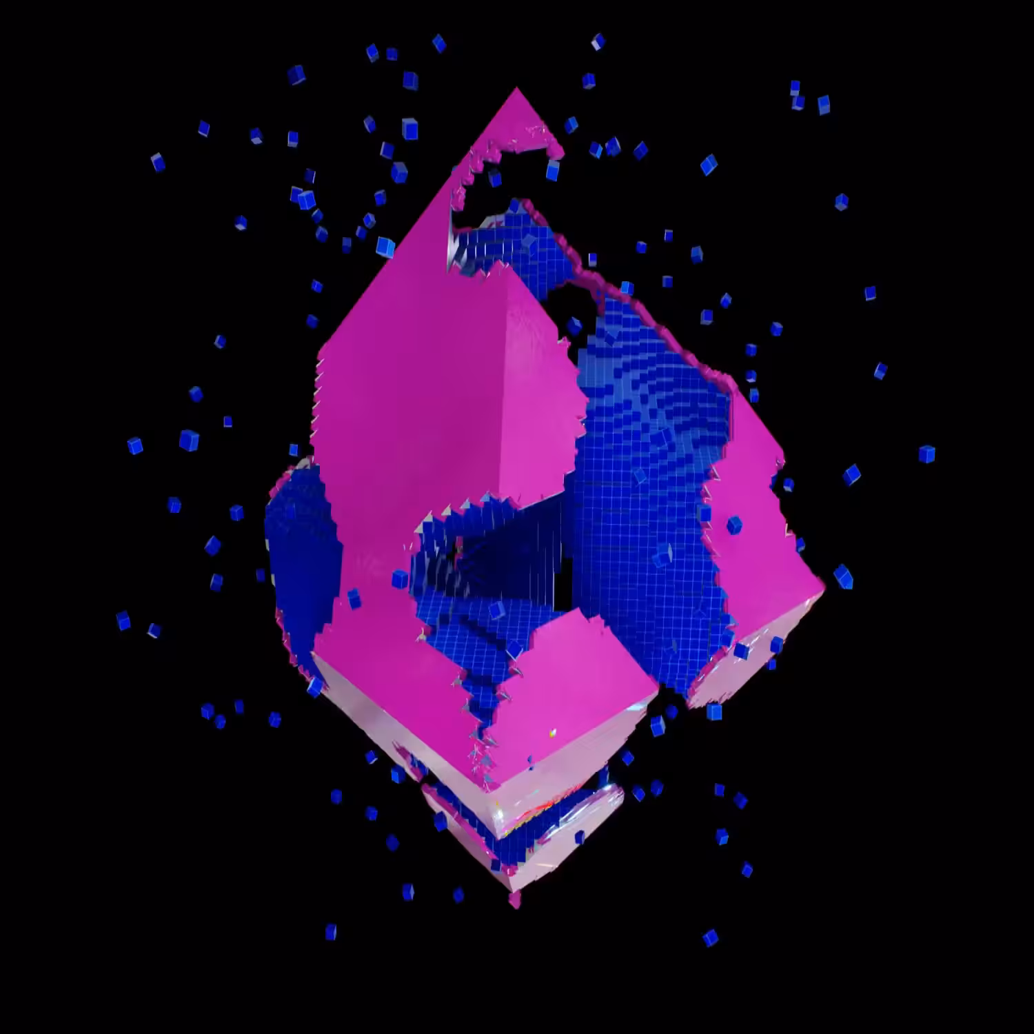 Shattered Shapes #4 - Pink Octahedron