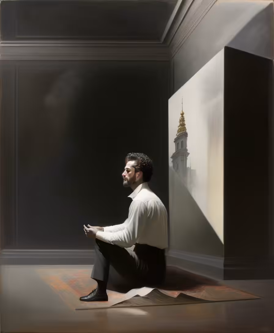 A man in deep thought - 1