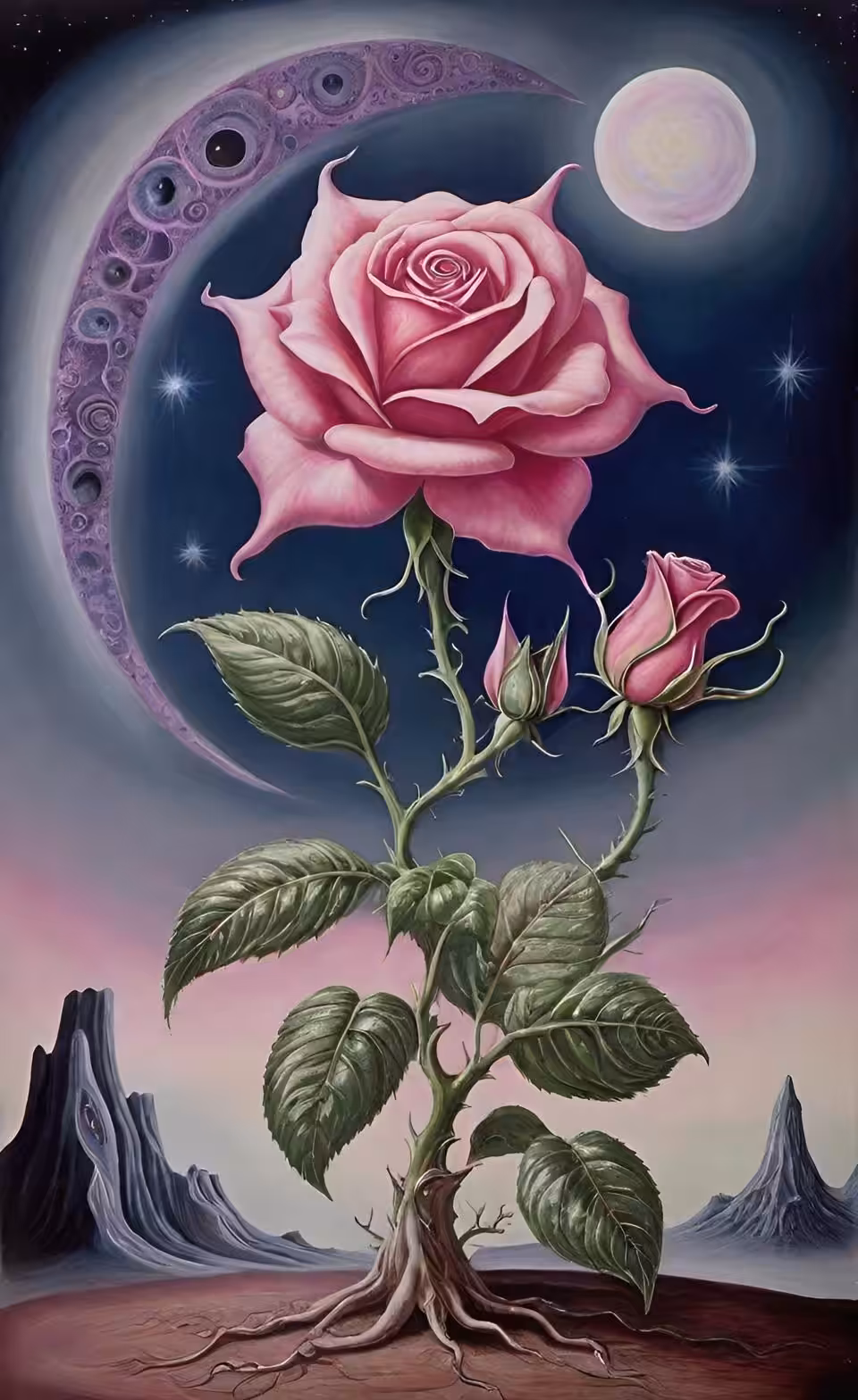 Desert Rose in the Moonlight