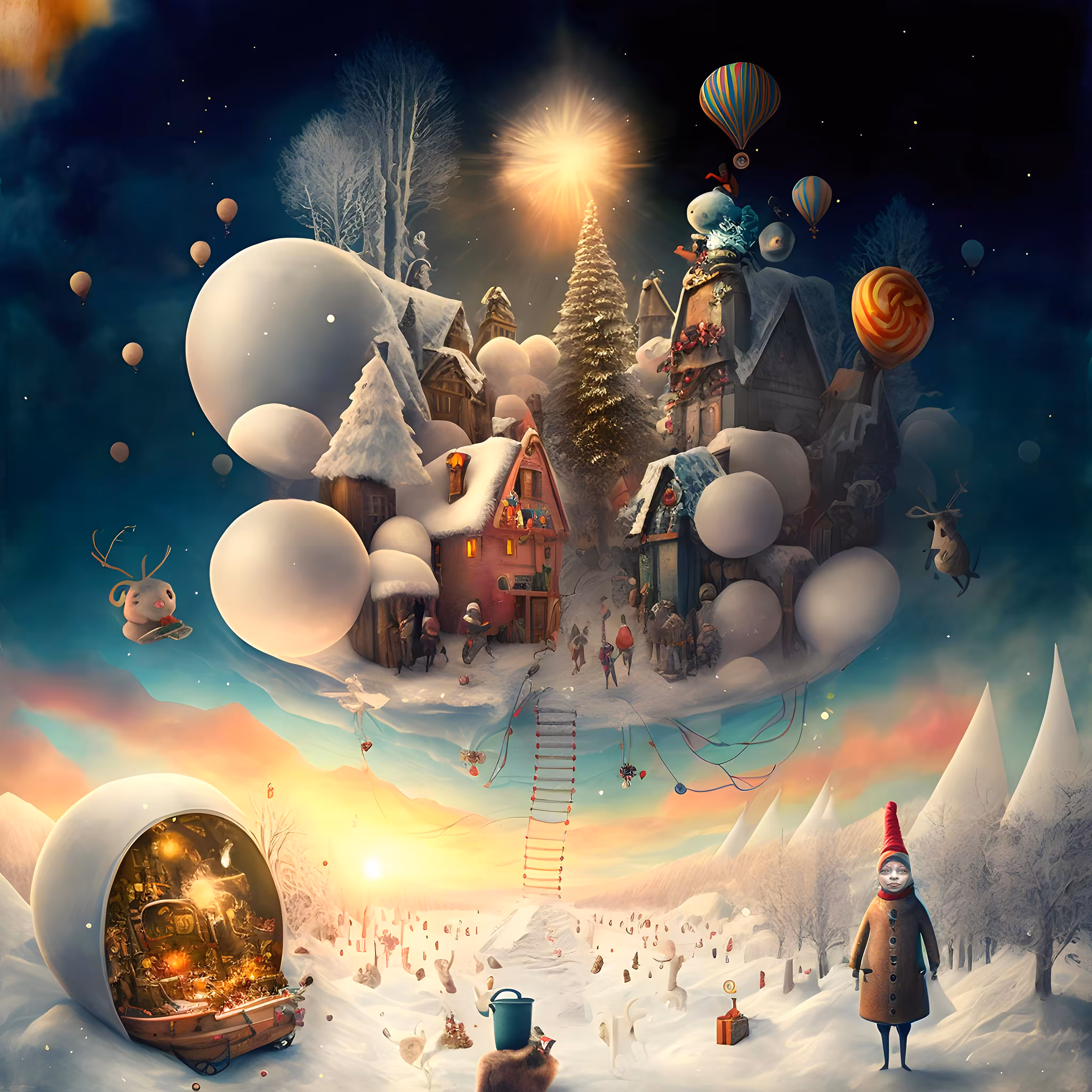 Happy tree tz002 - Celebrating the winter