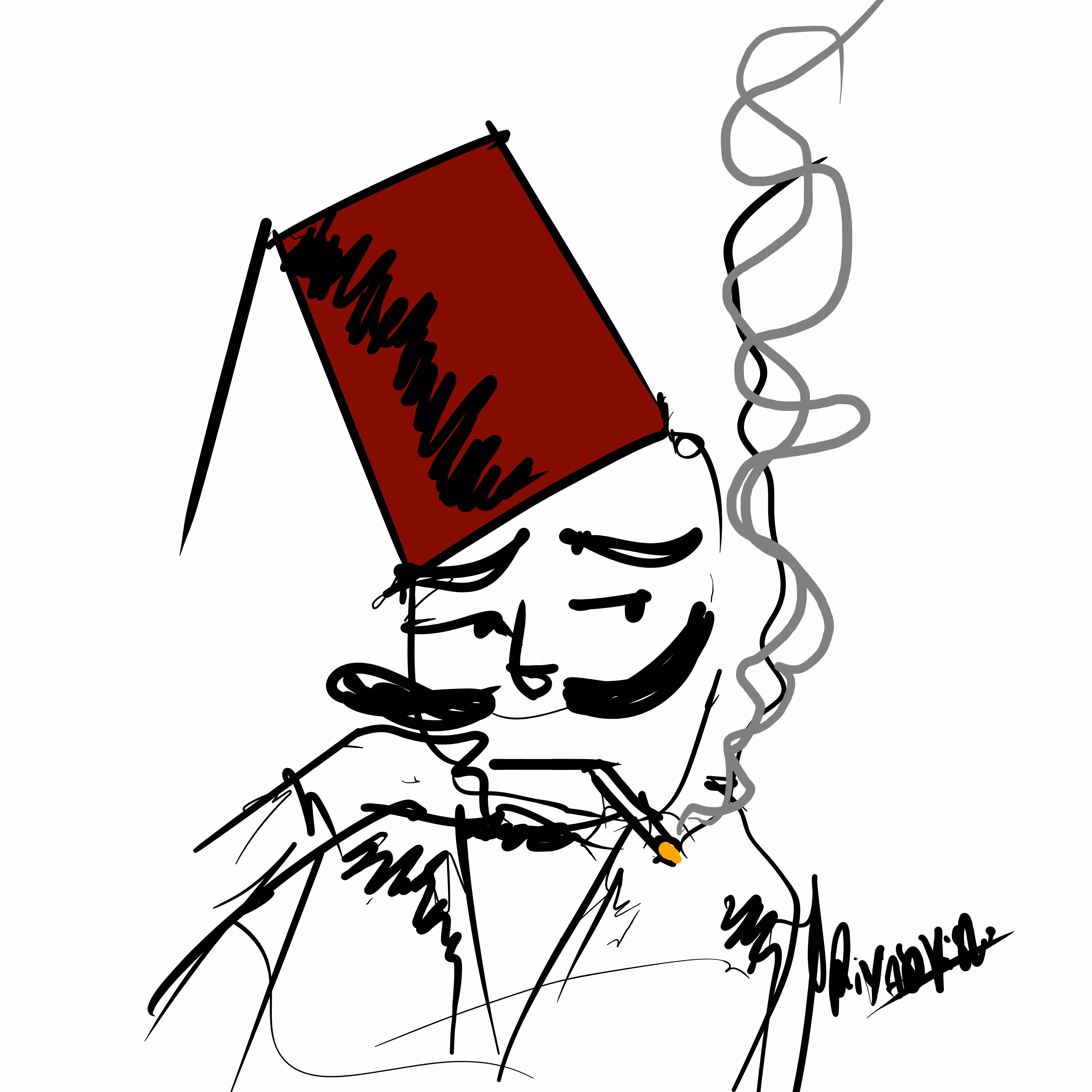 Tarboush smoking tobacco