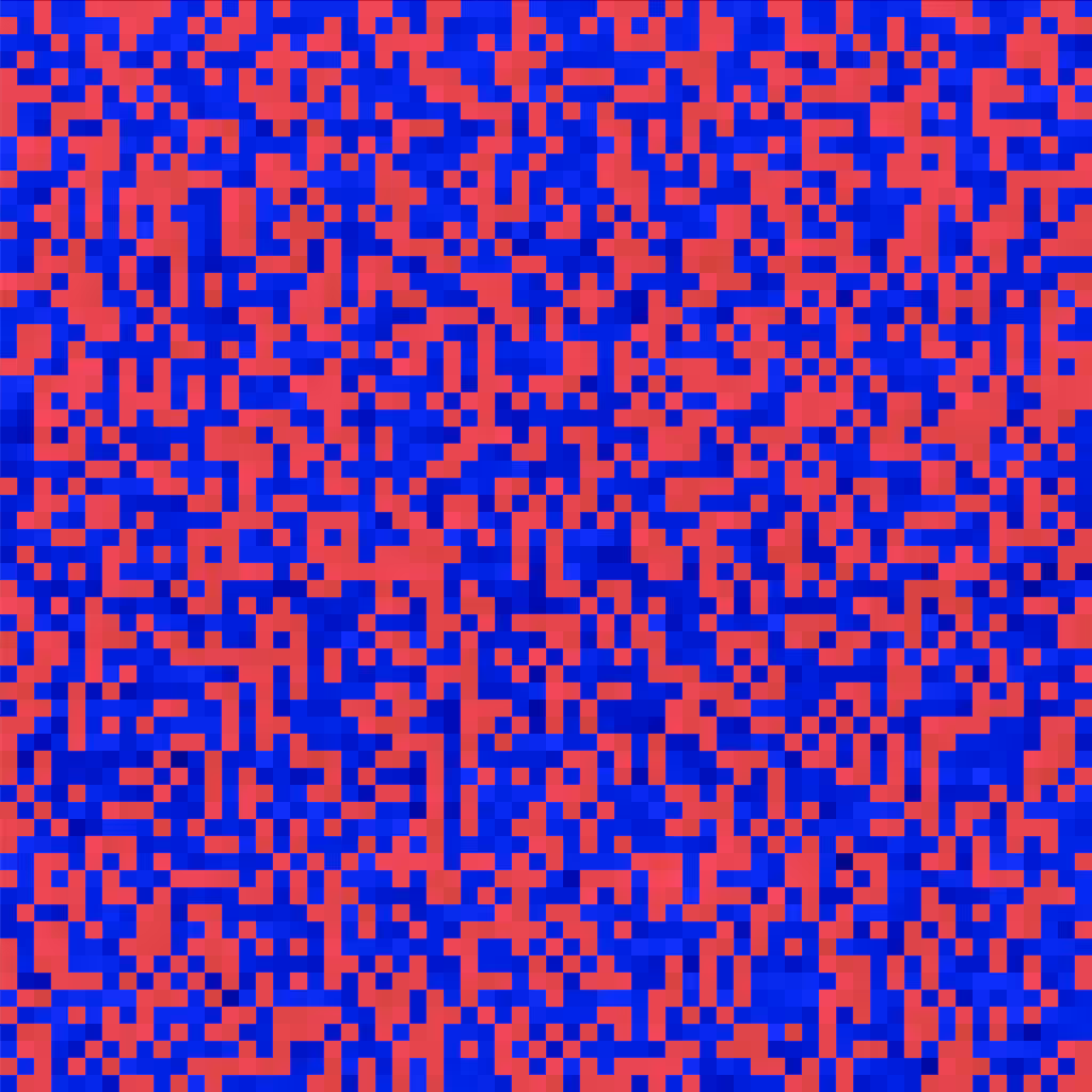 Proof of Work 64x64 Red Blue Random Pressure