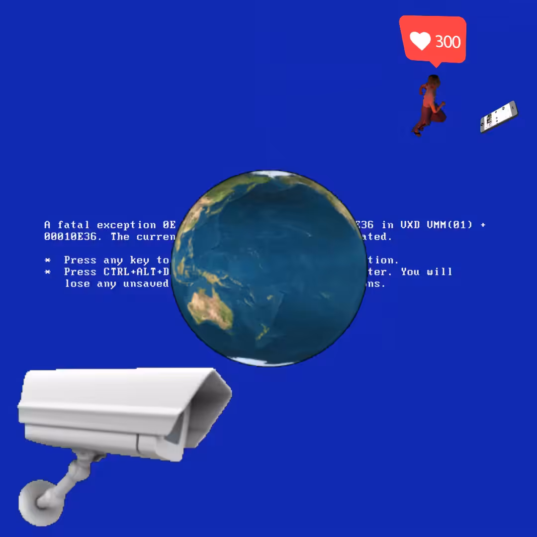 Canvas #134: blue screen. — watching. — global lockdown. — chasing clout. — dreamscape