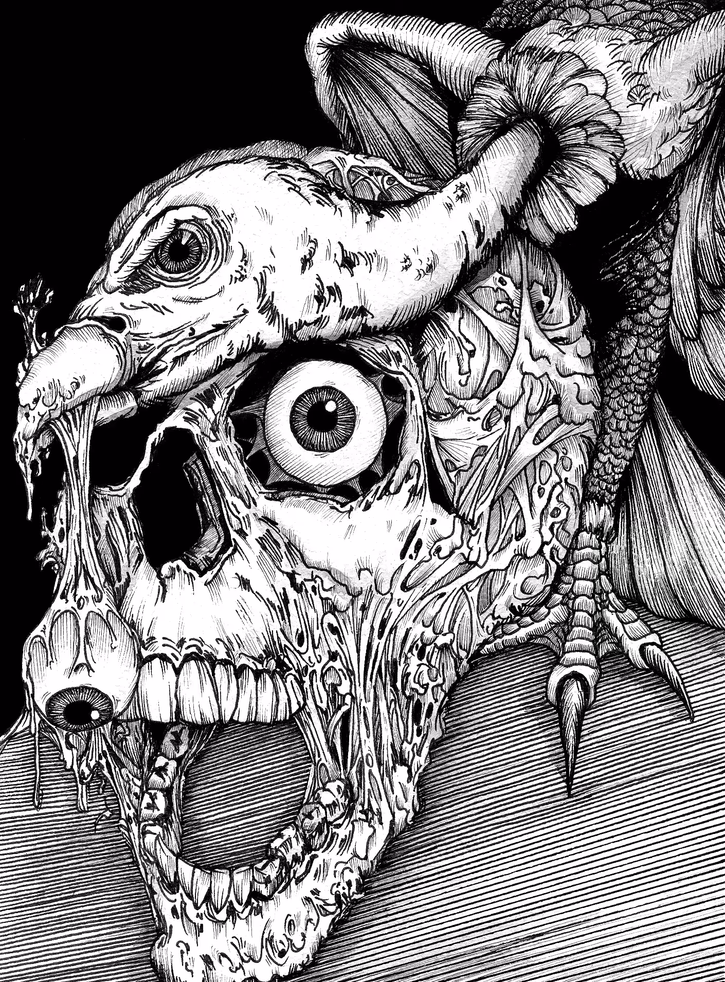 Vulture and Skull
