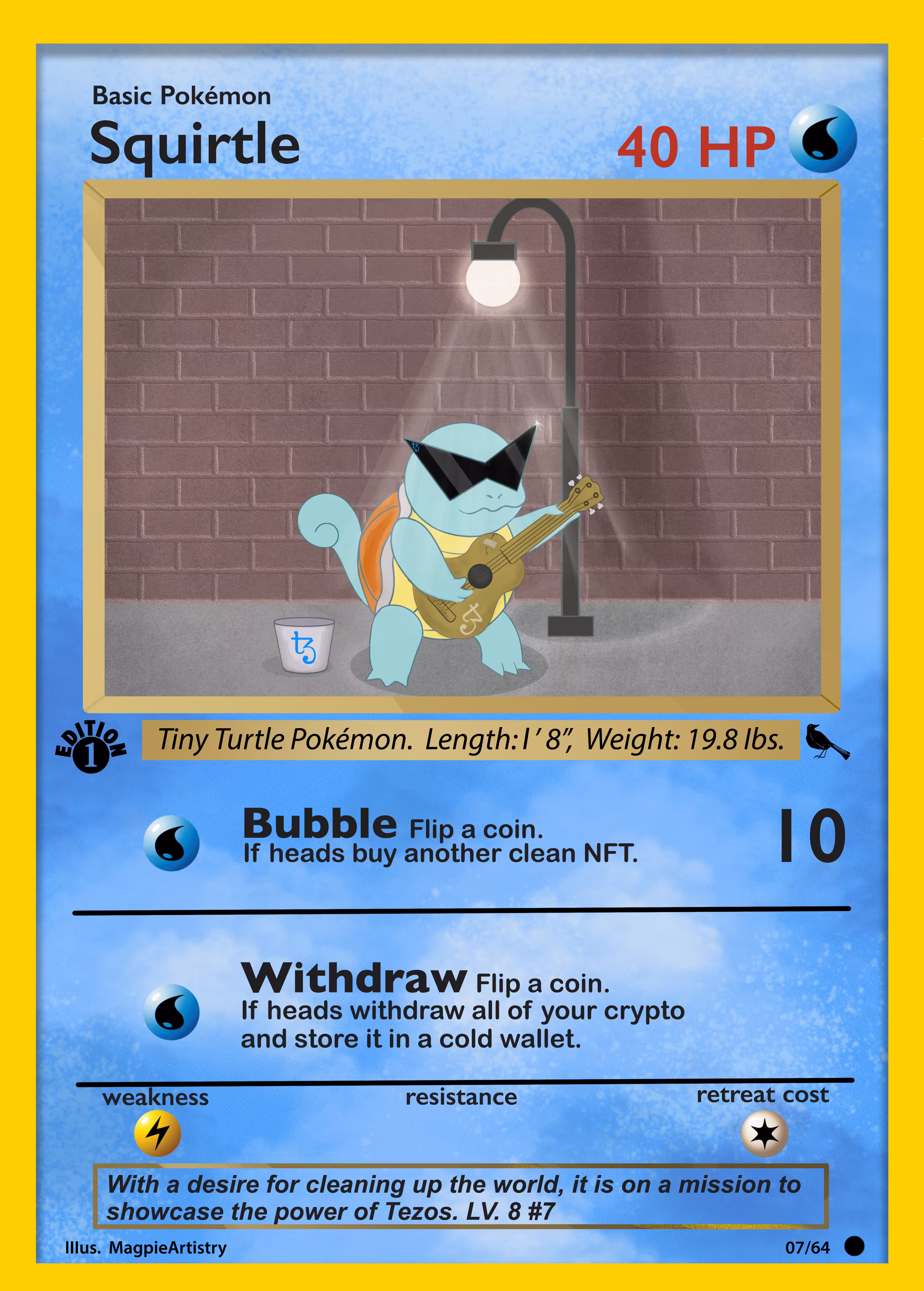 1st Edition Tezos Squirtle --CryptoMon Series 