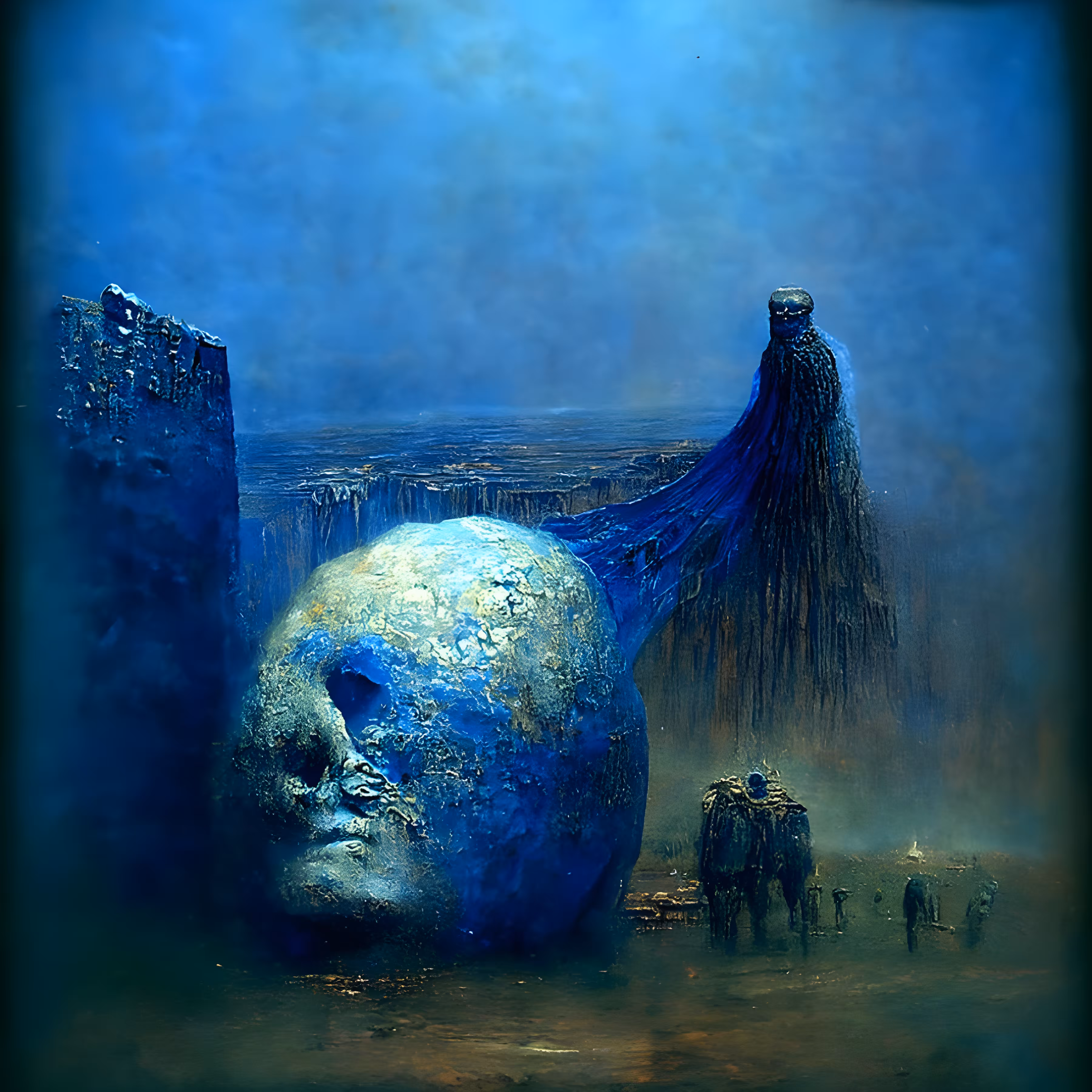 Prussian Blue 8K By Zdzisław Beksiński