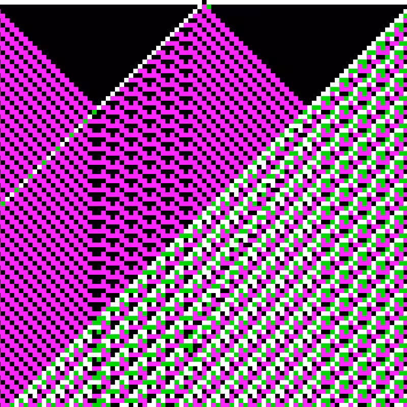 RGB Elementary Cellular Automaton #834