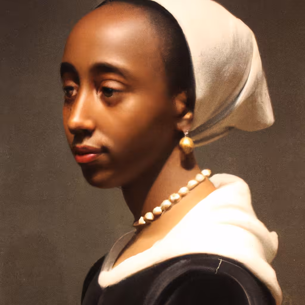 'Girls in Galleries with Pearl Earrings': Photograph #1