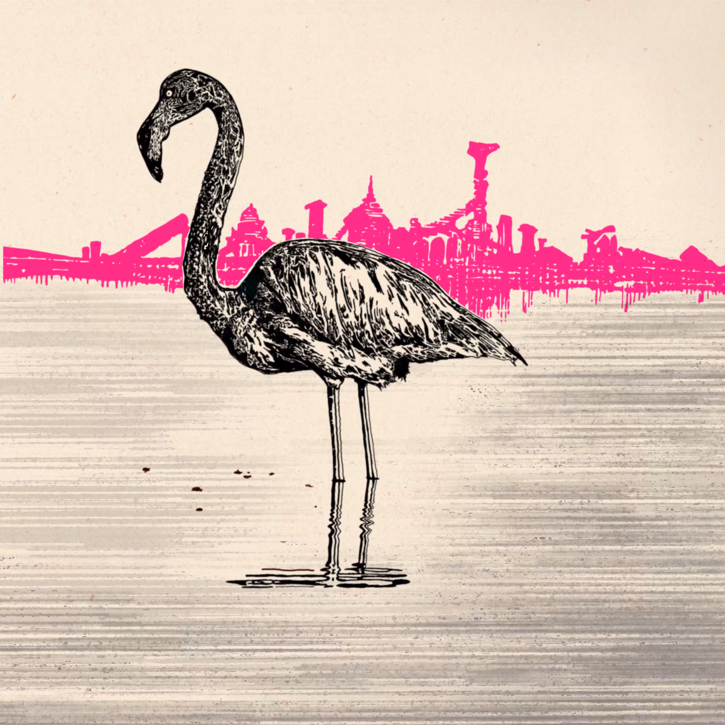 Daydreaming - The Giant Black Flamingo