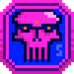 ✜ Skull Coin Pink Value - Pixel Art ✜