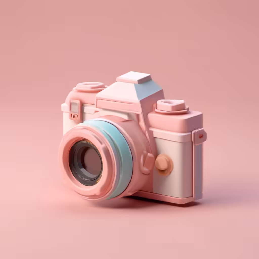 Tiny Cute Isometric Analog Camera Emoji