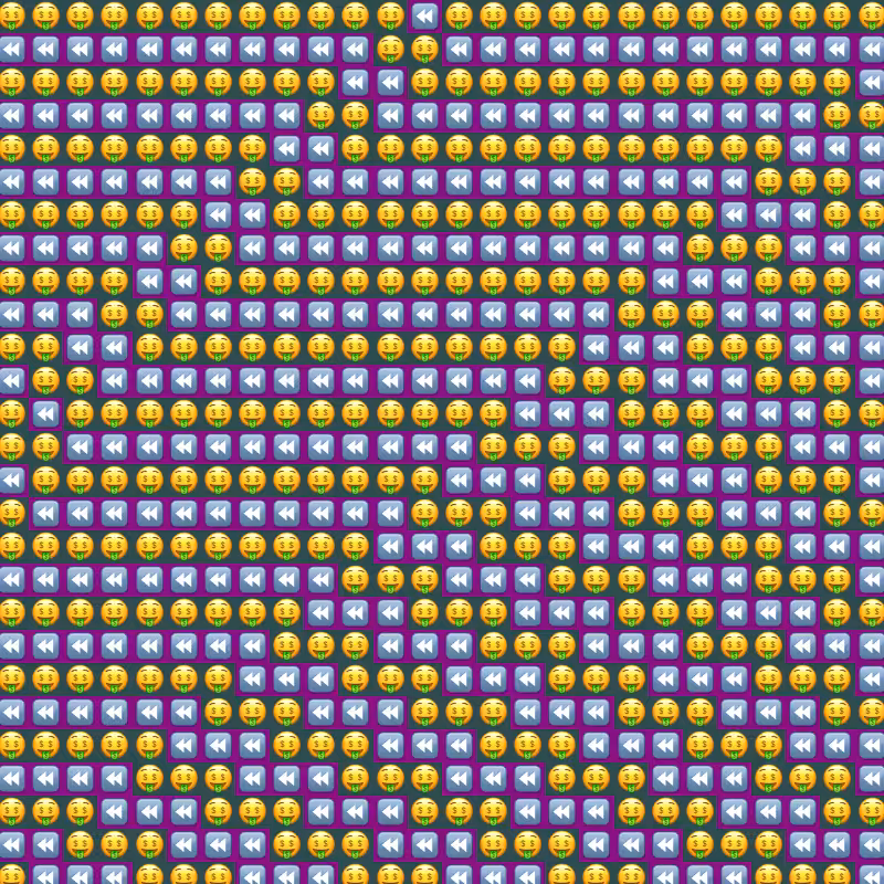 Elementary Cellular Emoji Automata #135