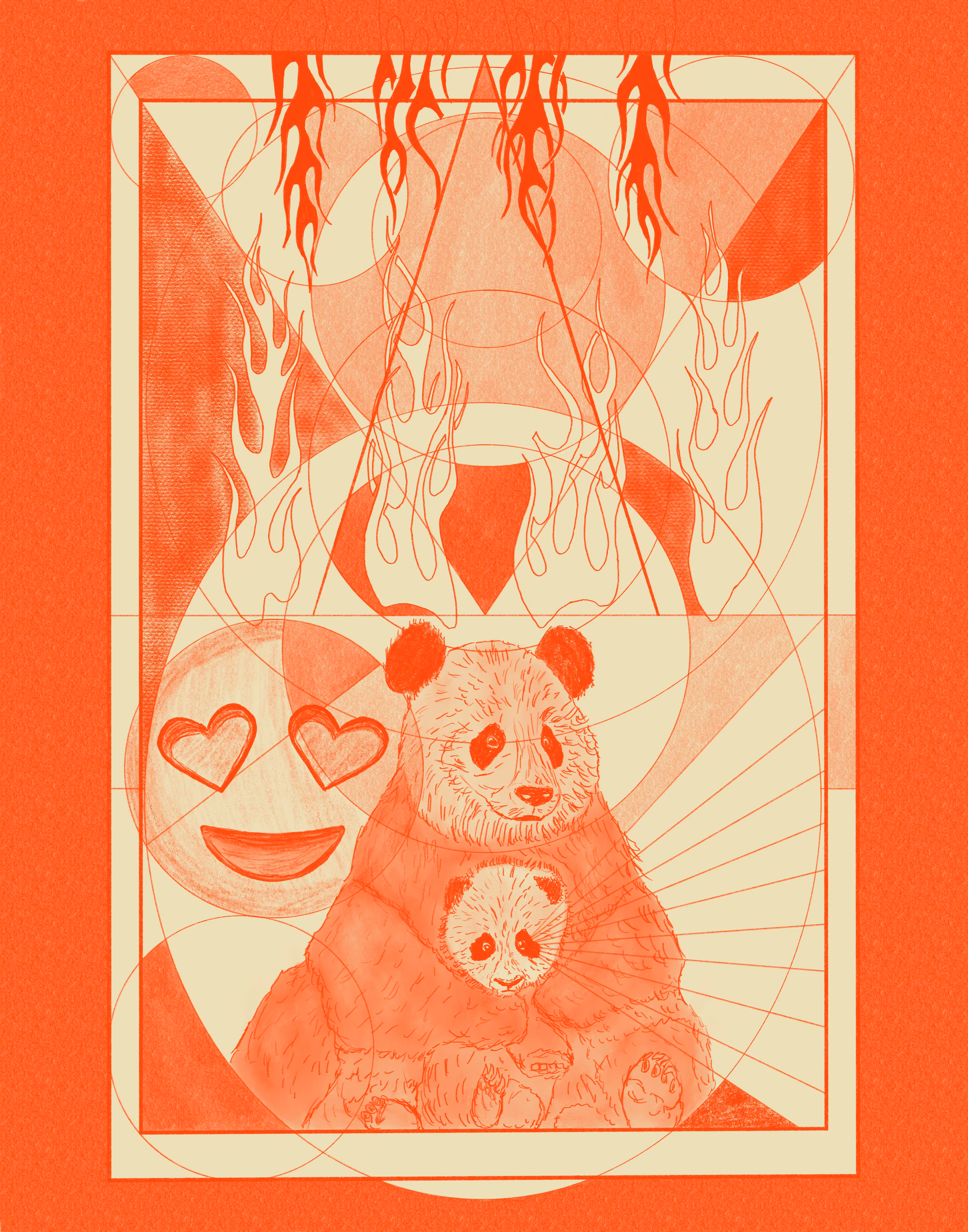 Panda Mountain Heart Eyes Smiley