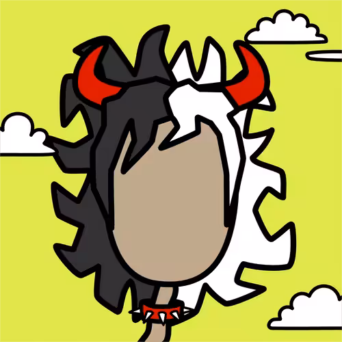 Cloudy BW devil girl