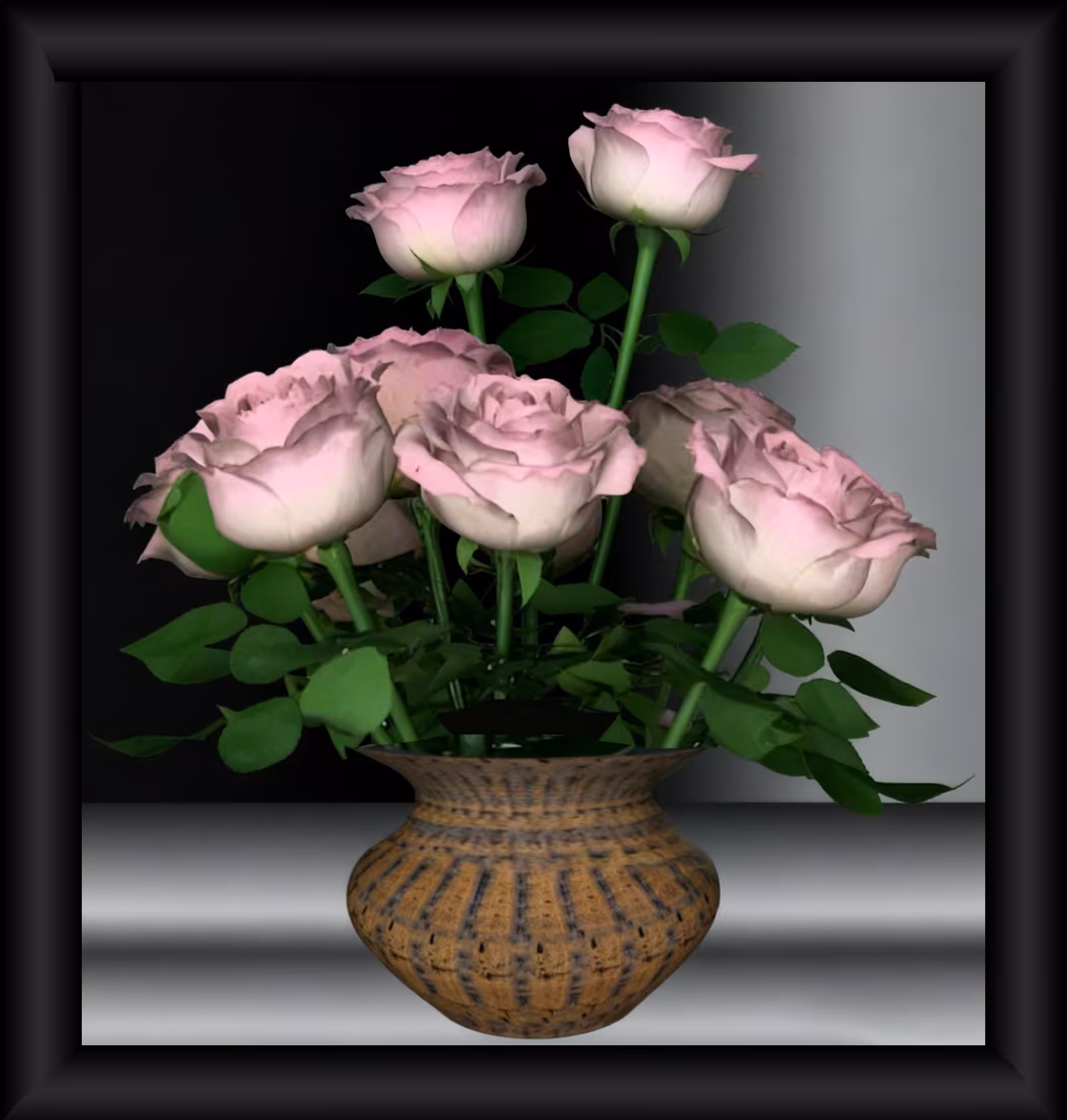 rosas en jarron griego