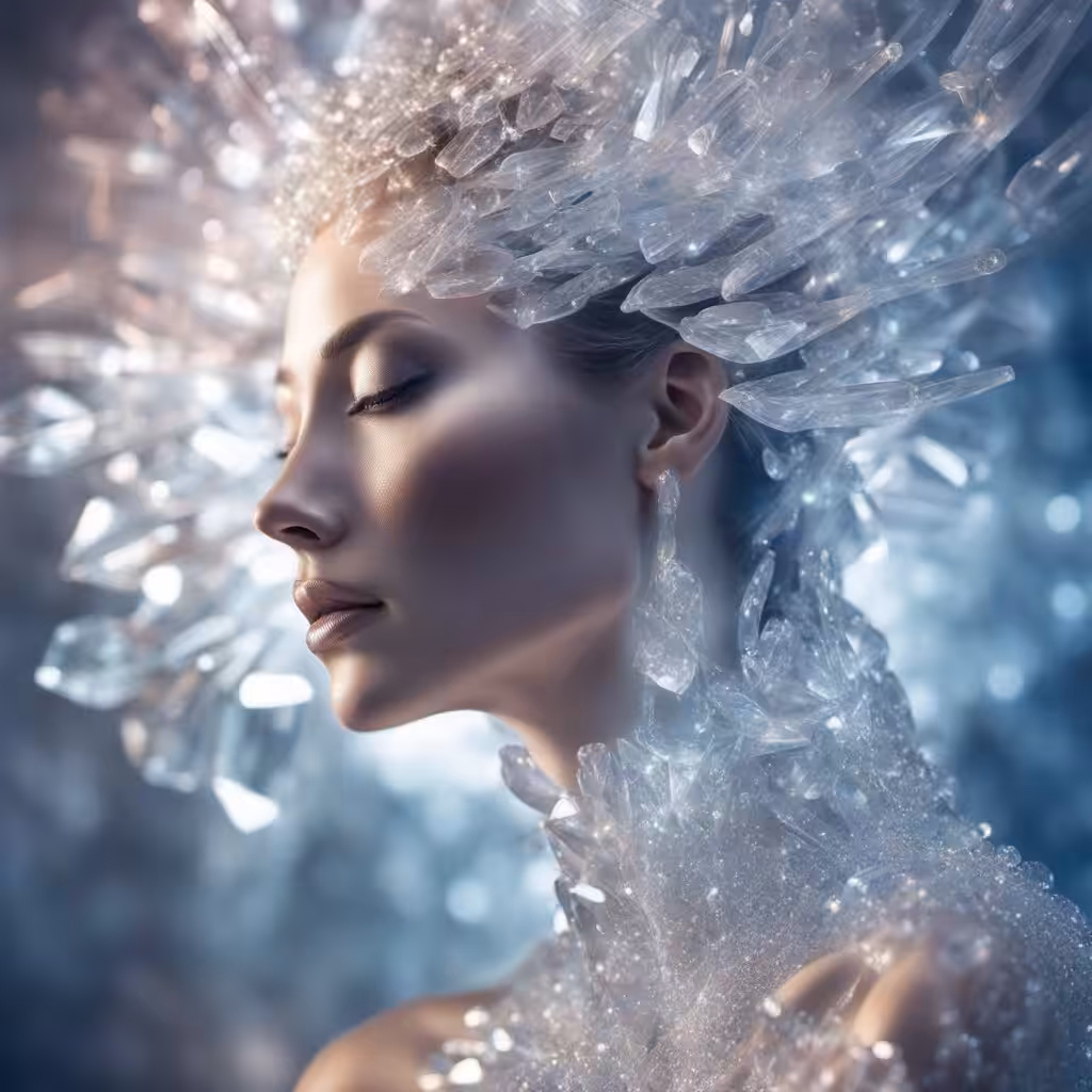 A woman made of crystal