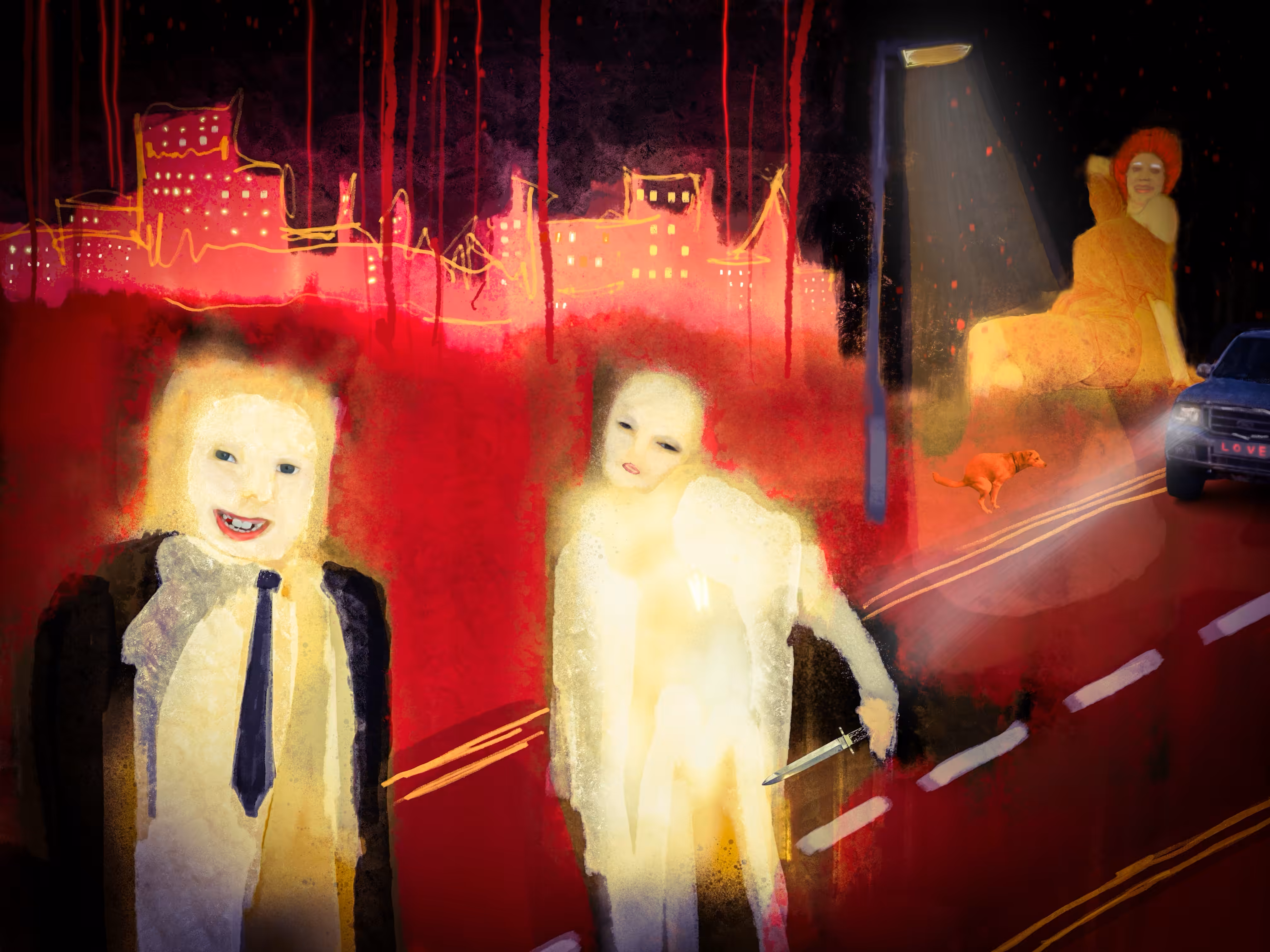 Fighting over a woman in the streets
