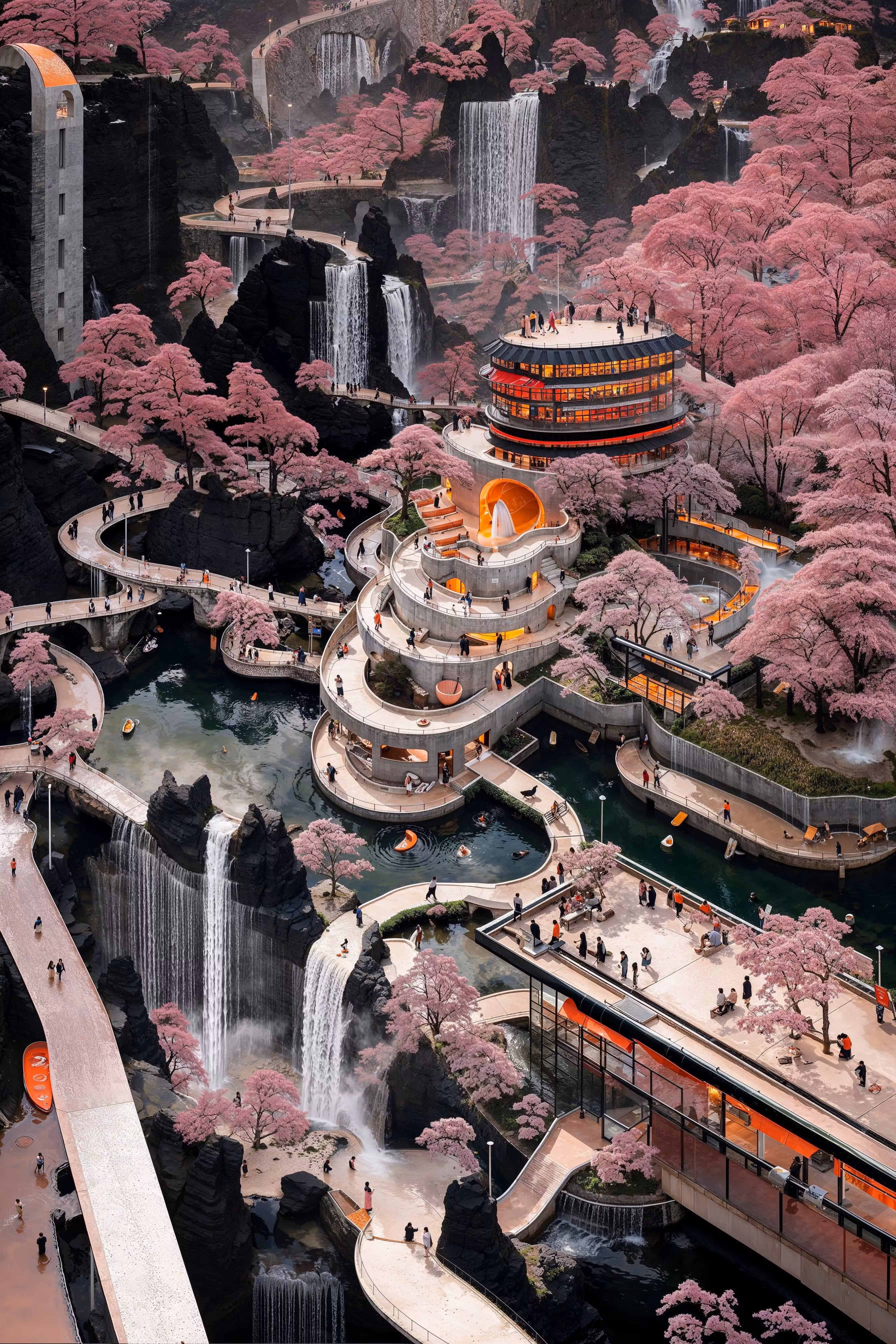 楼台依山瀑 (#19)