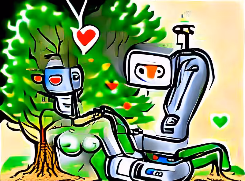 Abraham's First Works: Robot having sex with a Tree
