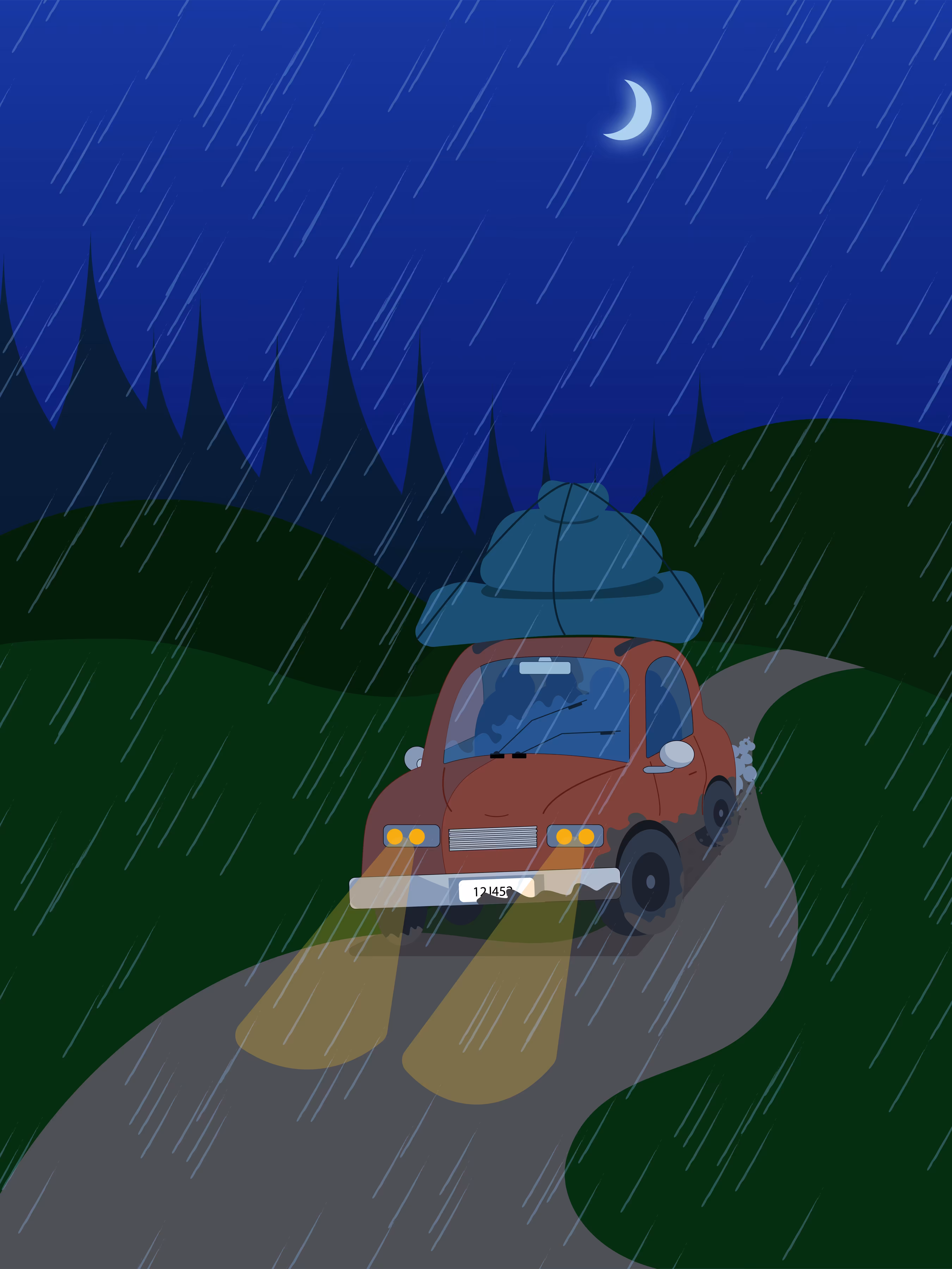 Art Of Abolfazl : a trip on a rainy night 