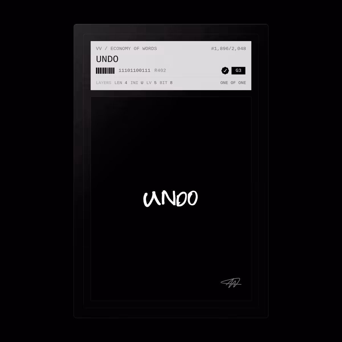 Economy of Words: UNDO · #1896