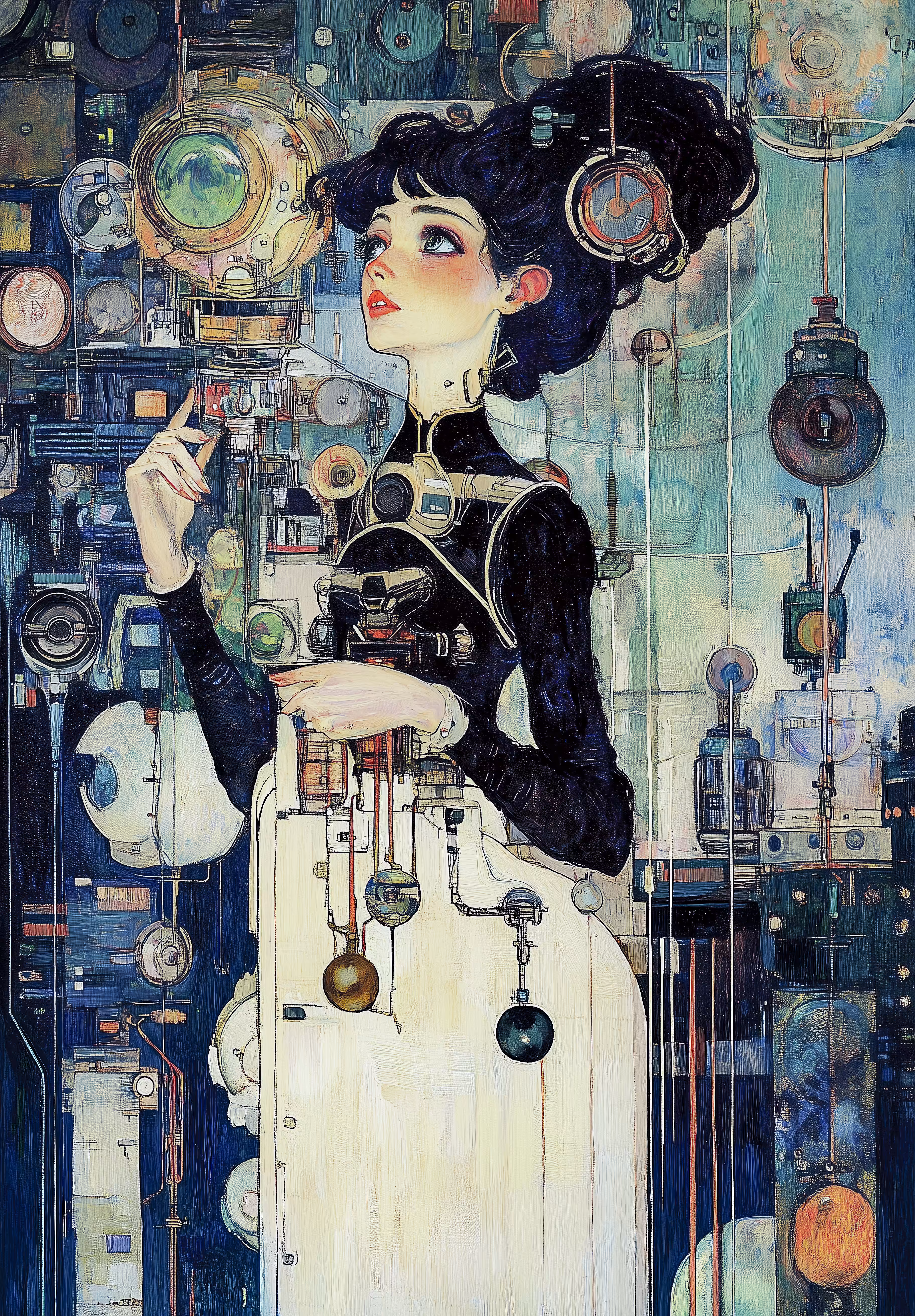 Beautiful assistant preparing to celebrate the scientist's birthday