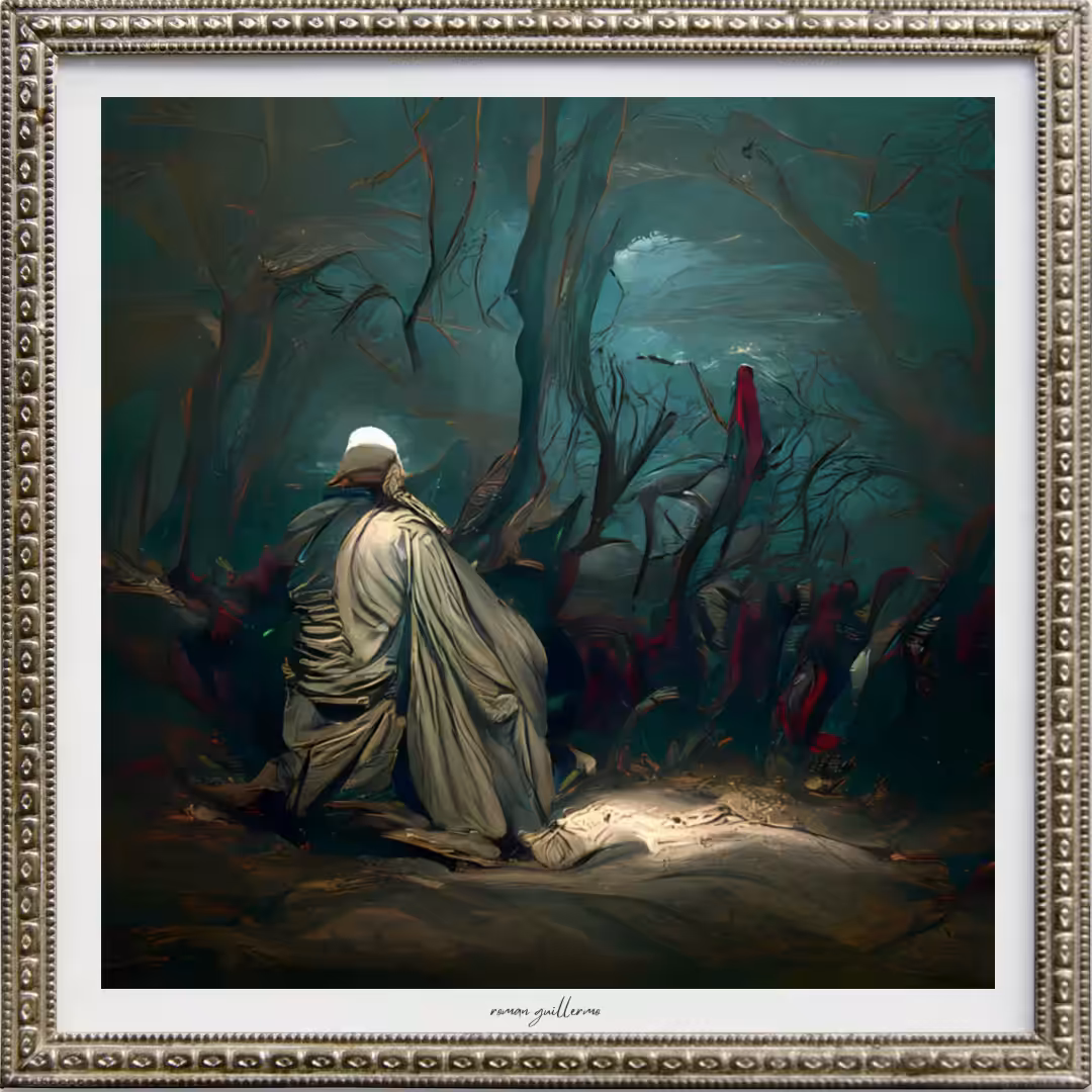 Dante lost in a dark wood