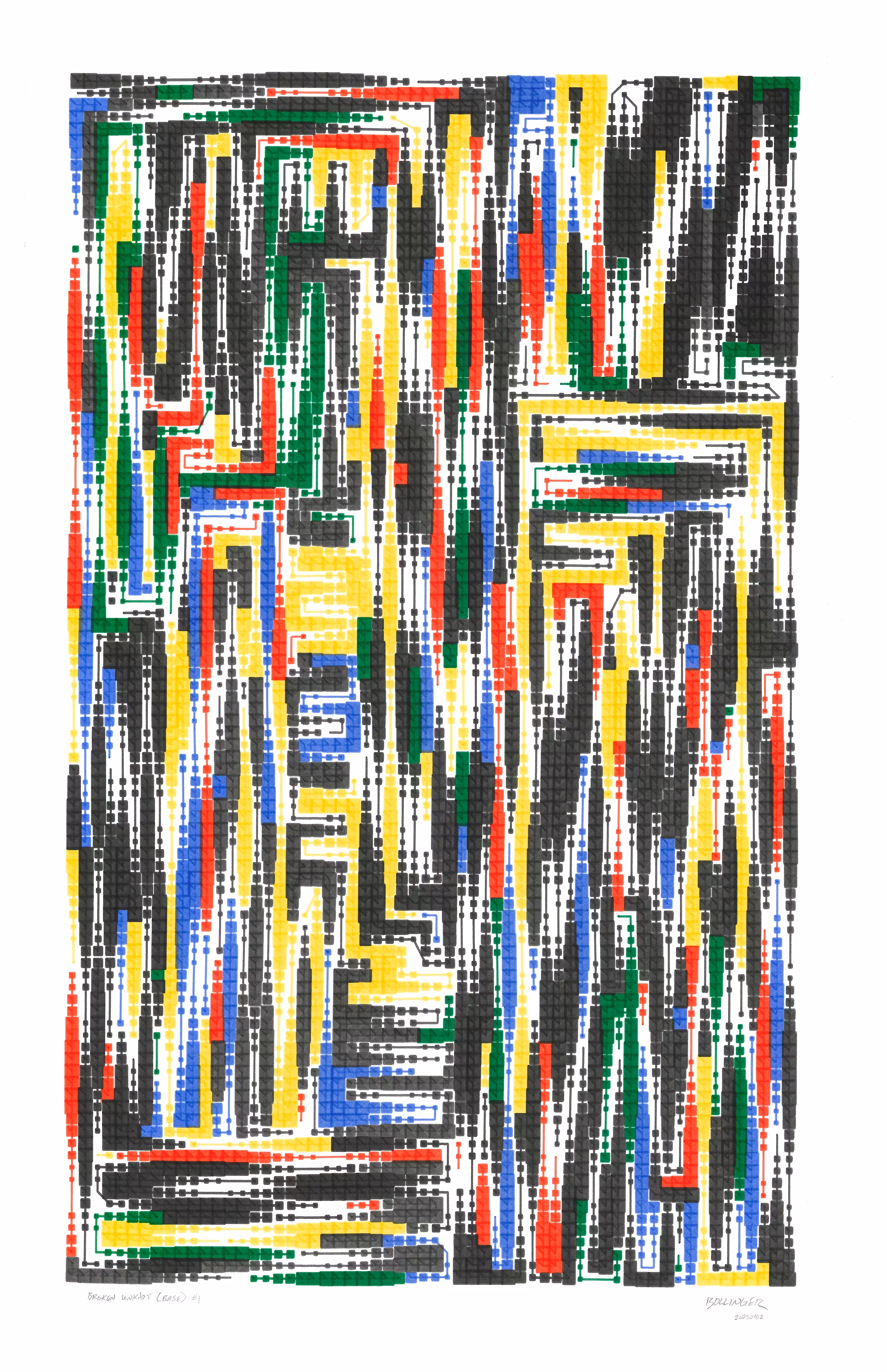 Physical Pen Plots: Broken Unknot fx(hash) (Base) #001