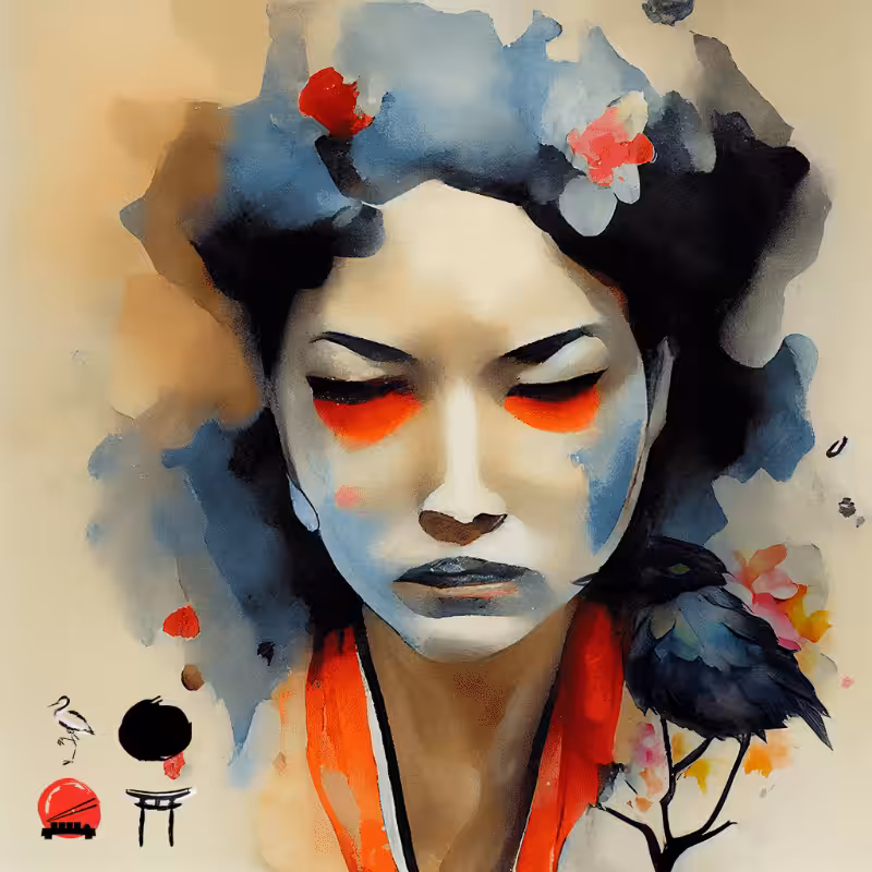 Geisha And Bird #8