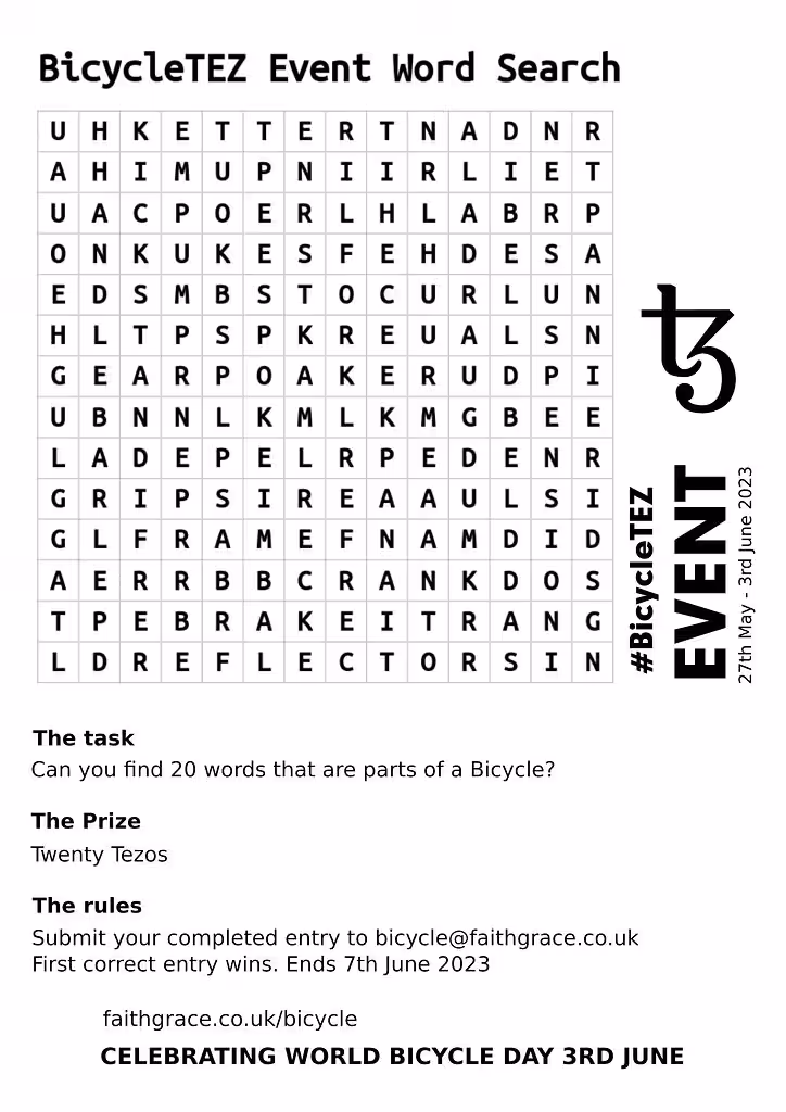 BicycleTEZ event Word Search