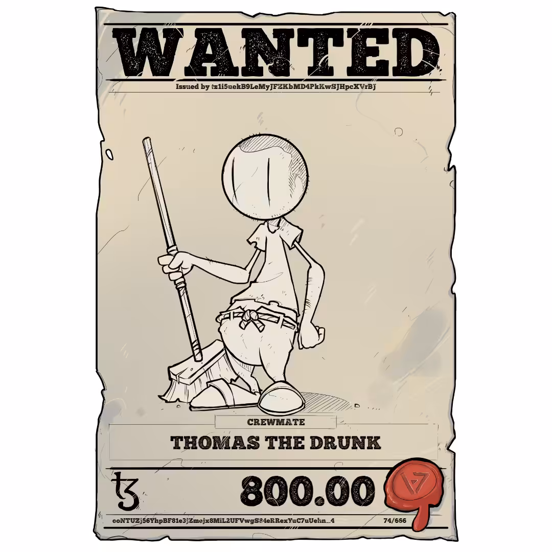 THOMAS THE DRUNK | TEZOS PIRATE 74/666