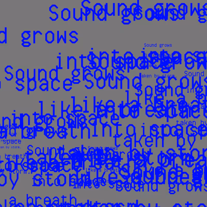 SOUND GROWS INTO SPACE #74