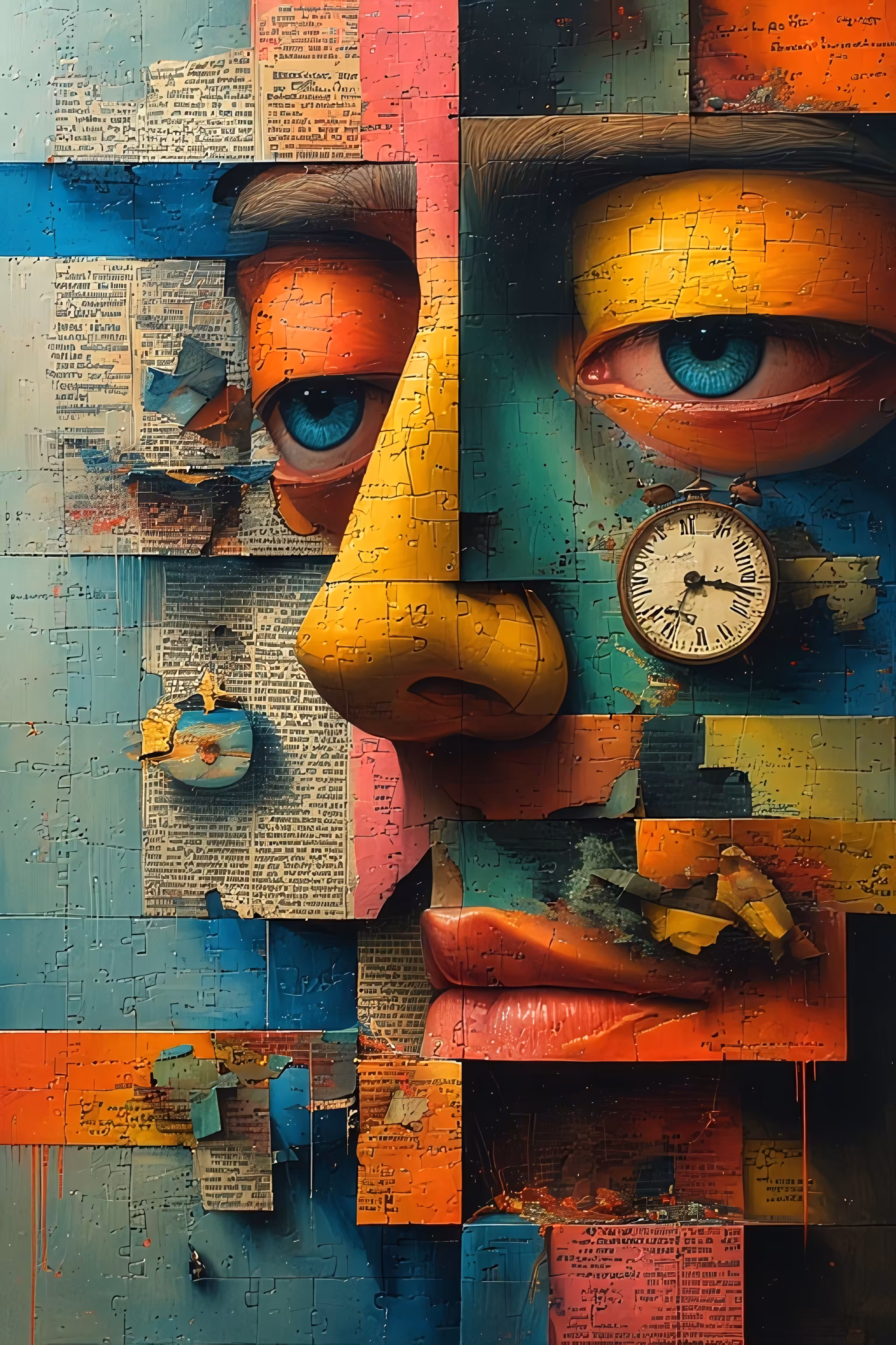 365 Brushstrokes of the Future: Chromatic Fragments: A Digital Collage Exploration of Identity