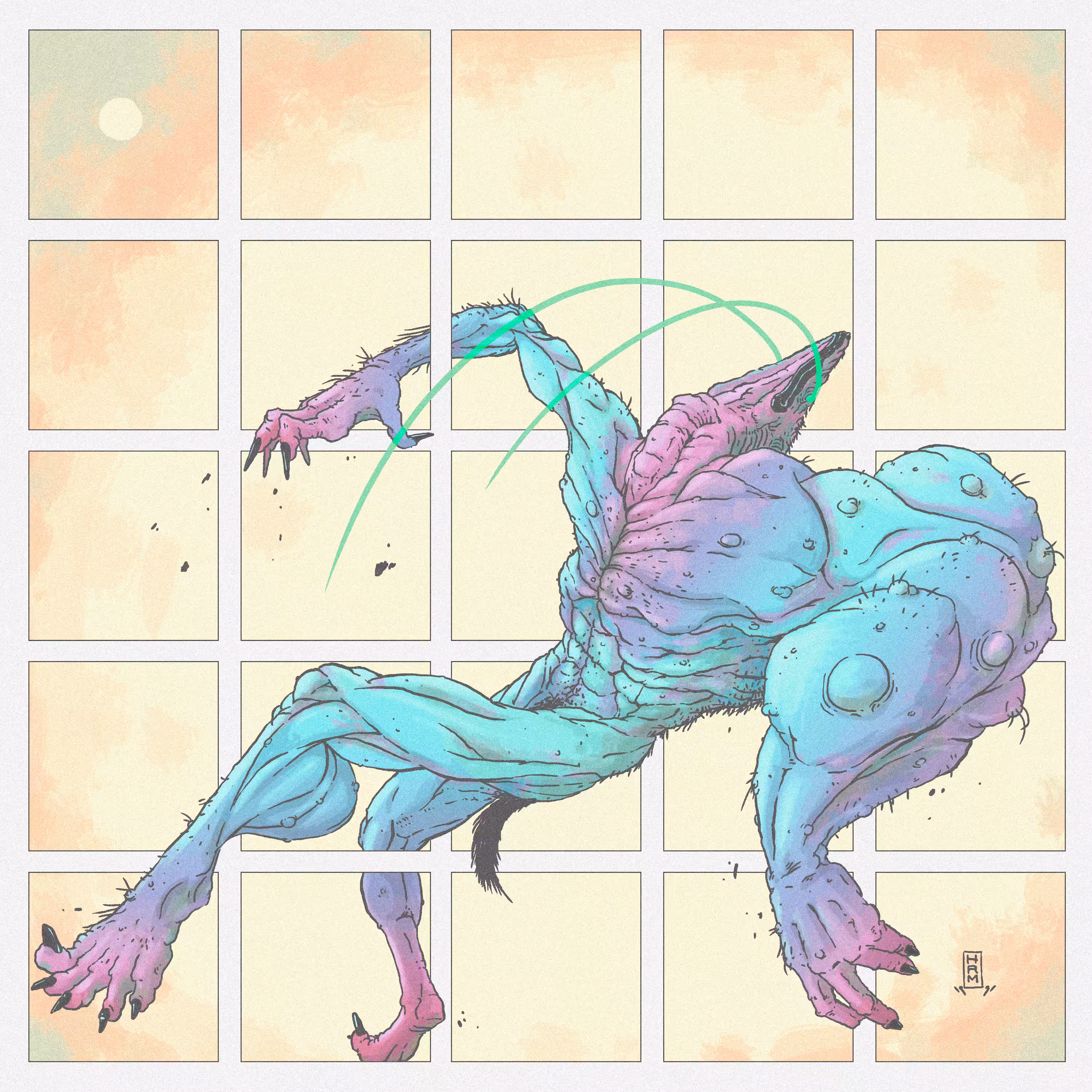 Iridescent werewolf