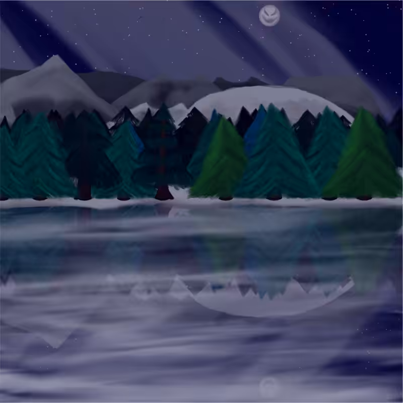 Moony Winter Lake