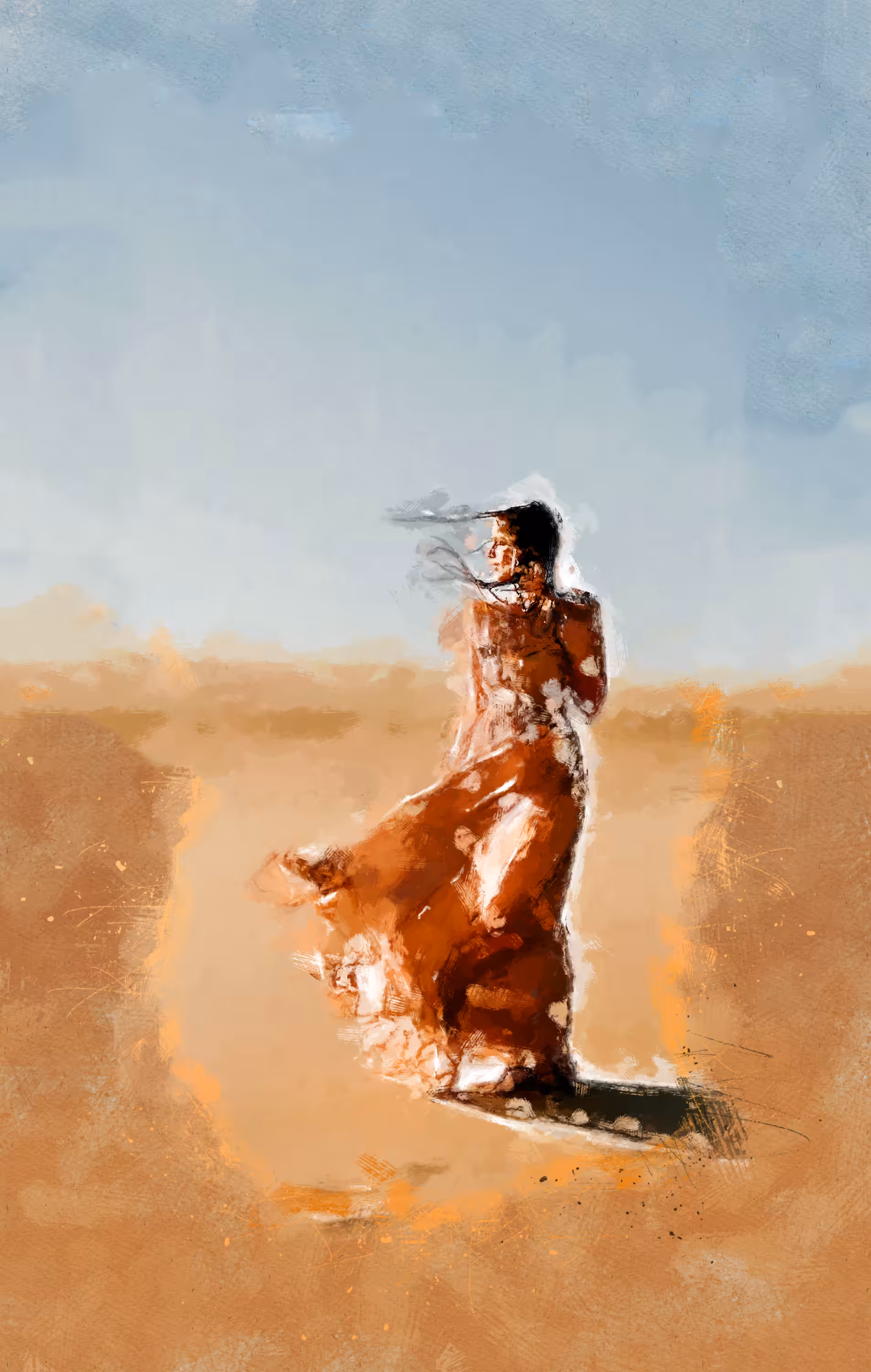 A girl in the desert