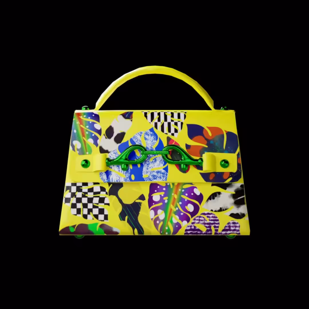 Lou Handbag, Beetle Leaves Yellow