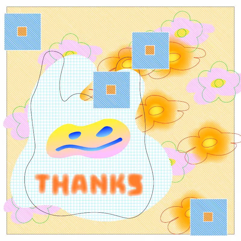 thanks bag and flowers #70