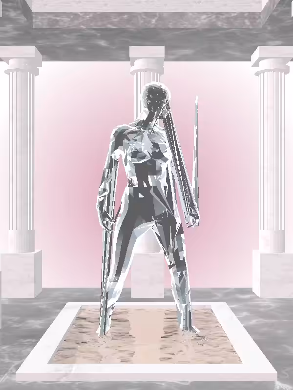 HeavenComputer: The Fragmented Shooter Luminescent Chrome Woman #1854