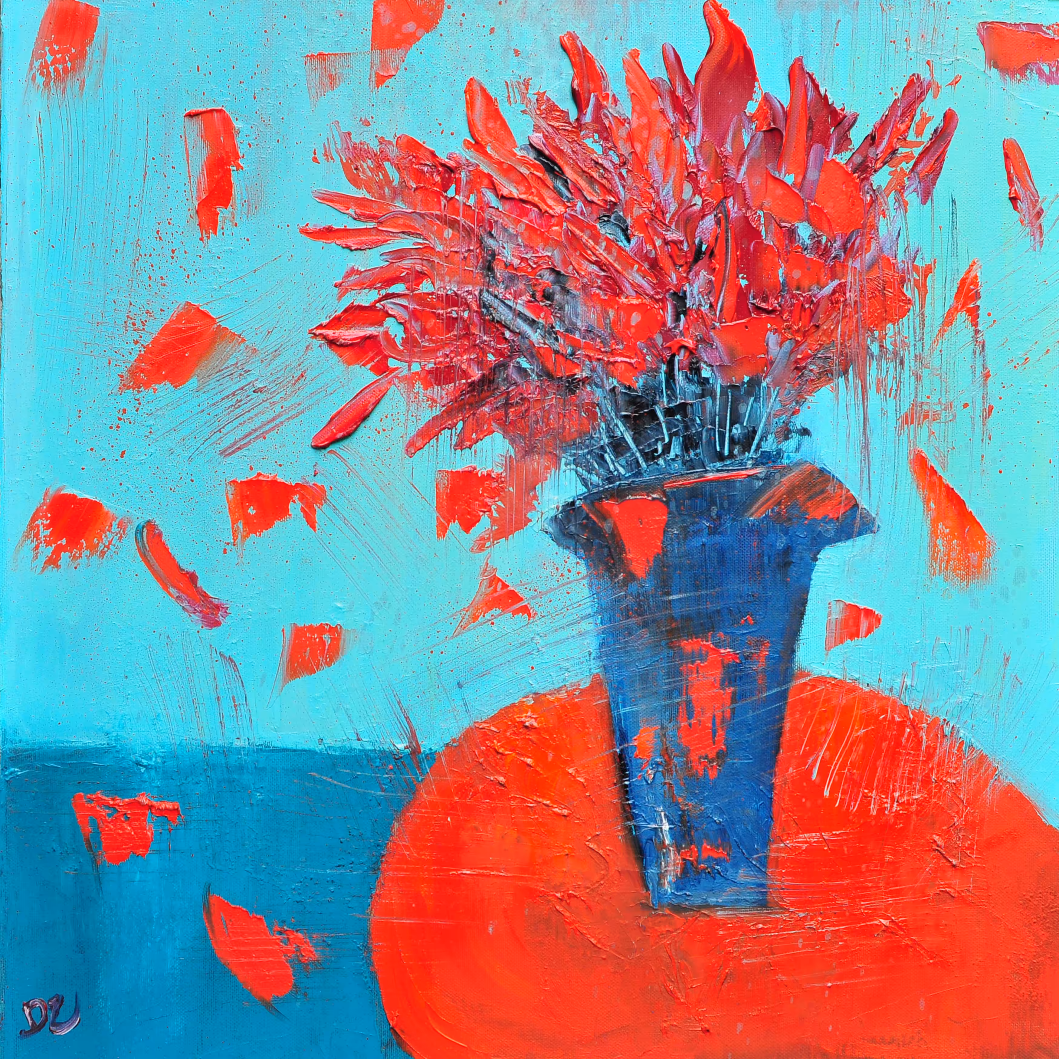 Blue and red