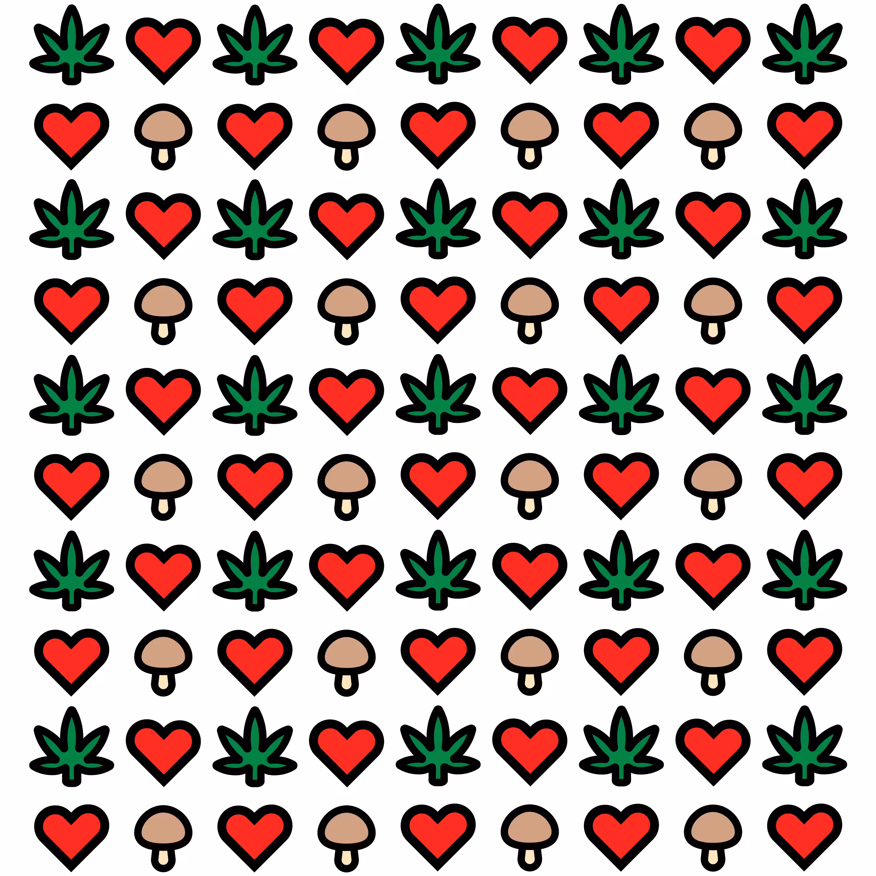 Hippie Town™ - Shroomy Ganja Pattern