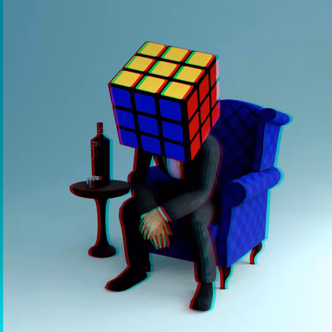 rubik's cube head man