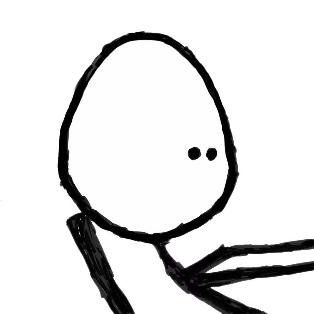B&W egg guy