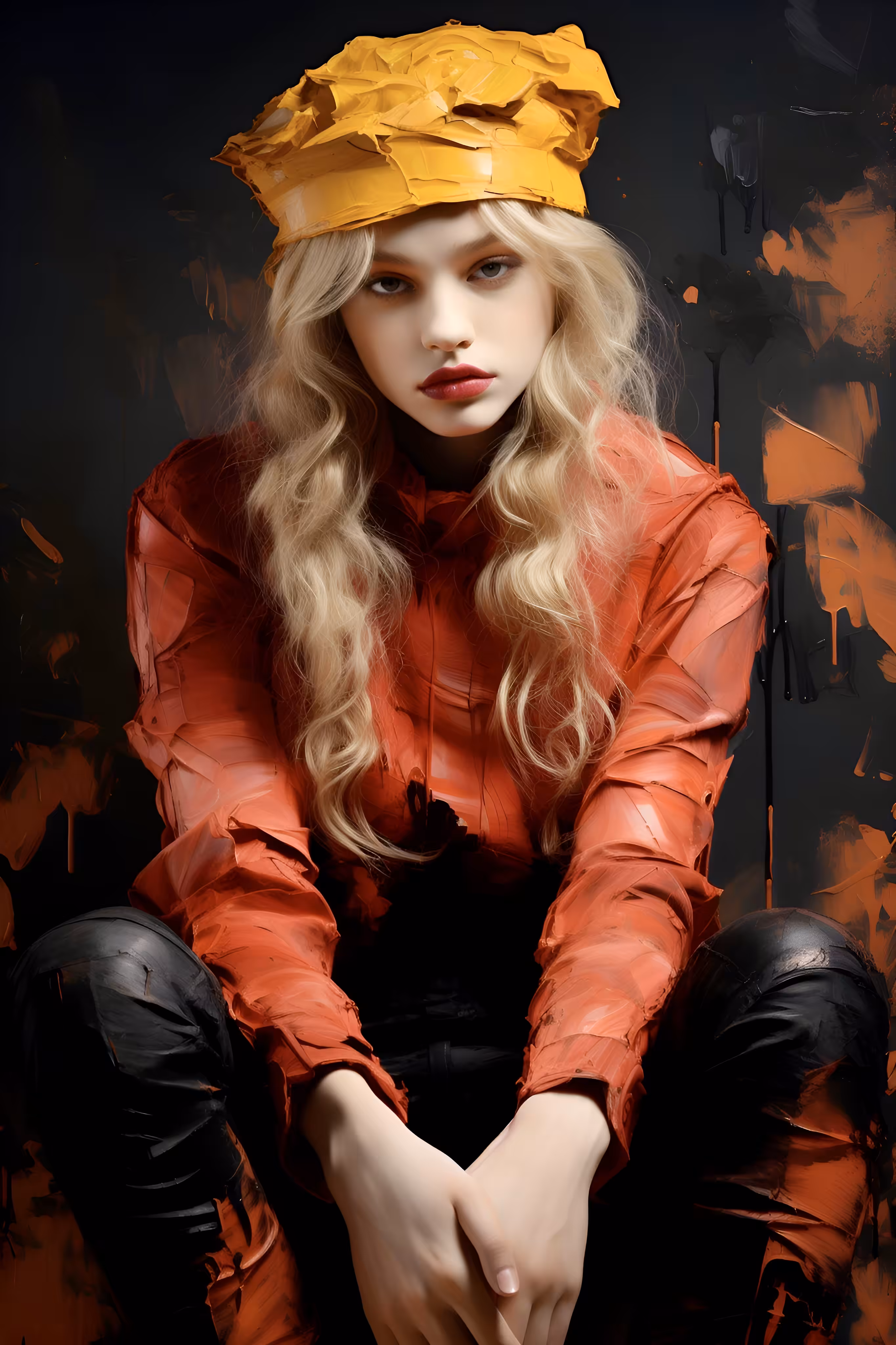 The girl with the yellow hat