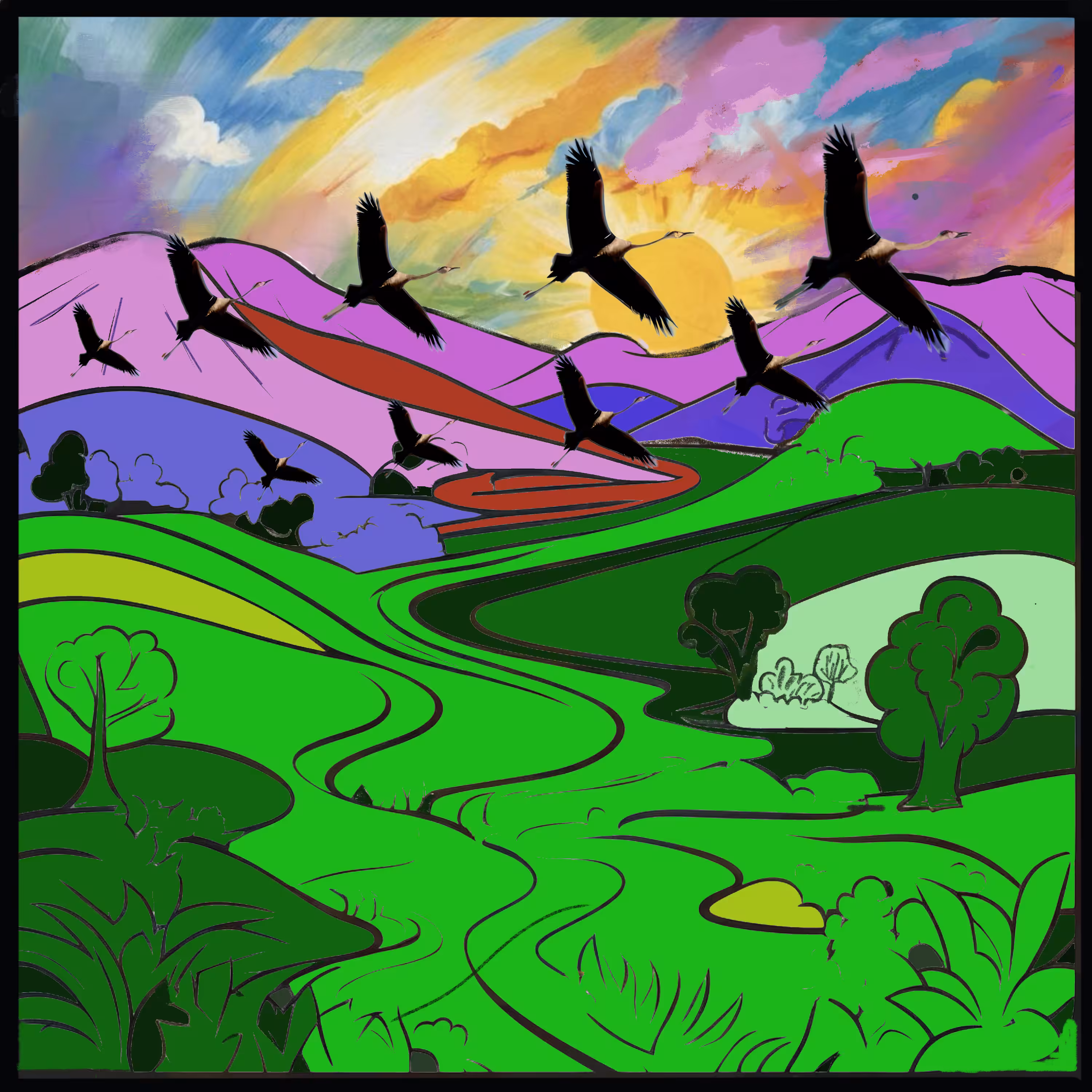 Wild Cranes’ Journey