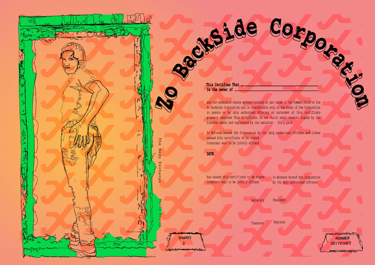 Zo Backside Corporation Share Certificate Z5