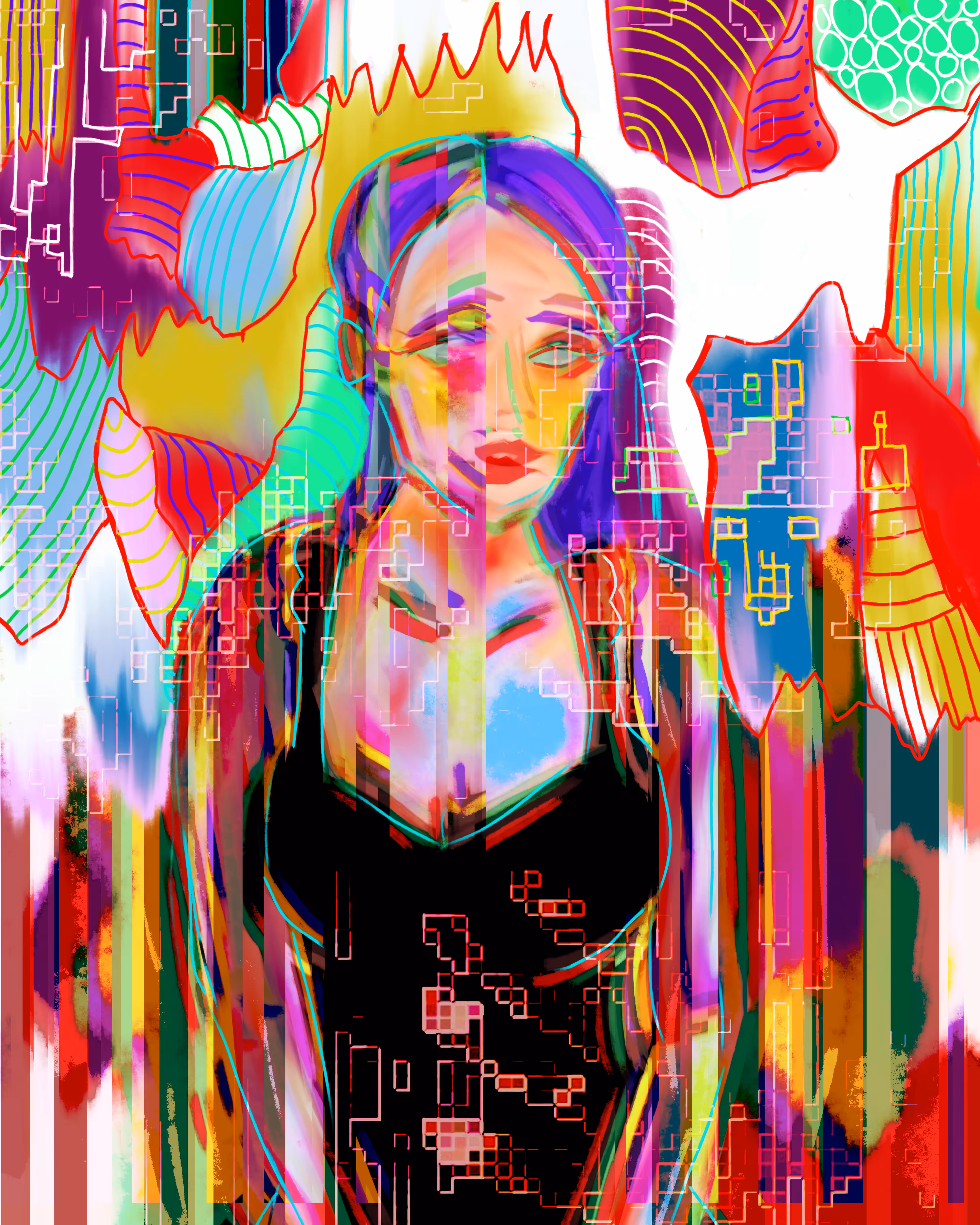 The Artist Glitched: sliced self-portrait series